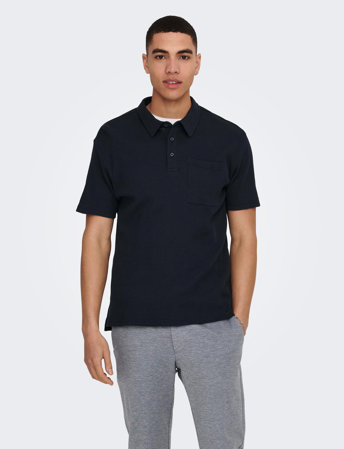 ONLY SONS Onsalf Reg Waffle Ss Polo polo shirts shop at Booztlet