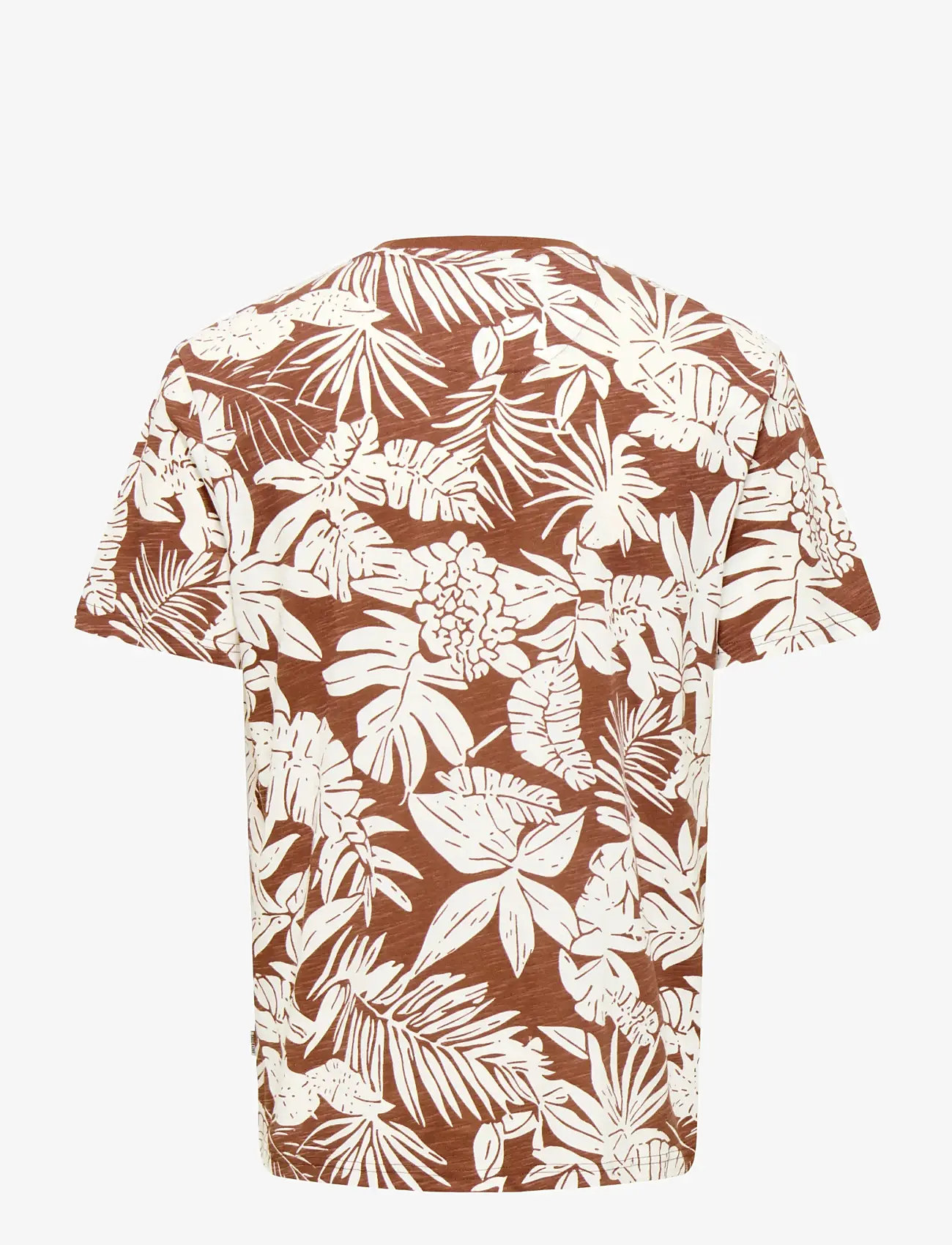 ONLY & SONS - ONSPERRY LIFE REG LEAF AOP SS TEE - kortærmede t-shirts - brown out - 2