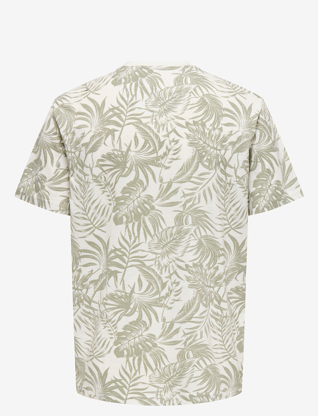 ONLY & SONS - ONSPERRY LIFE REG LEAF AOP SS TEE NOOS - kortærmede t-shirts - cloud dancer - 2