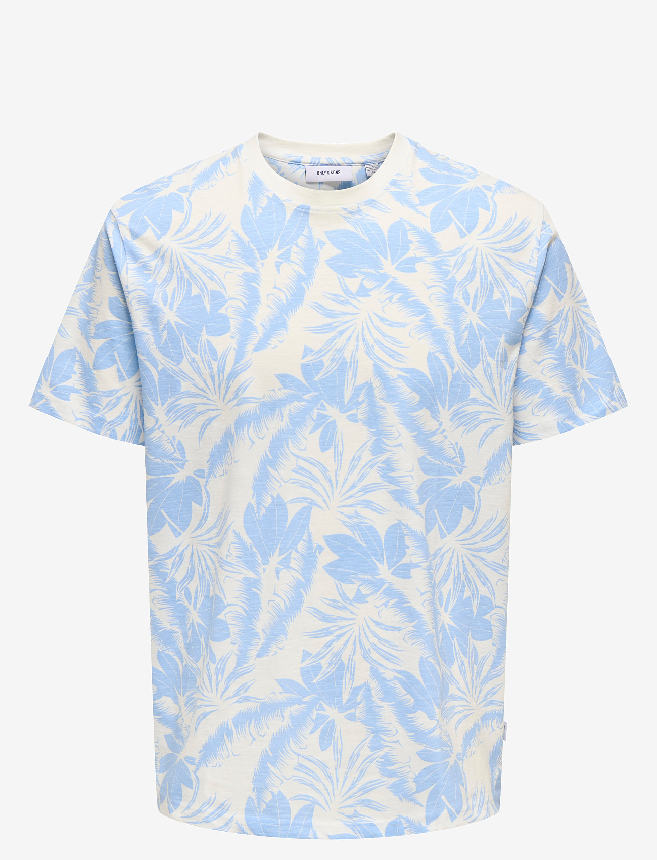 ONLY & SONS - ONSPERRY LIFE REG LEAF AOP SS TEE - kurzärmelig - cloud dancer - 0