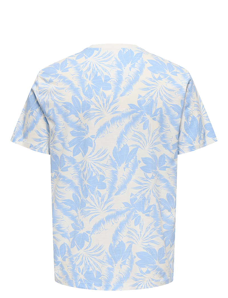ONLY & SONS - ONSPERRY LIFE REG LEAF AOP SS TEE - kurzärmelig - cloud dancer - 1