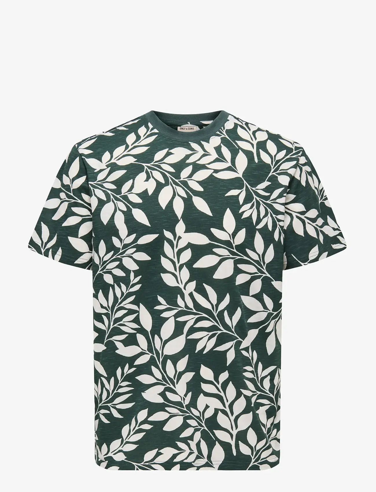 ONLY & SONS - ONSPERRY LIFE REG LEAF AOP SS TEE - kortærmede t-shirts - darkest spruce - 1