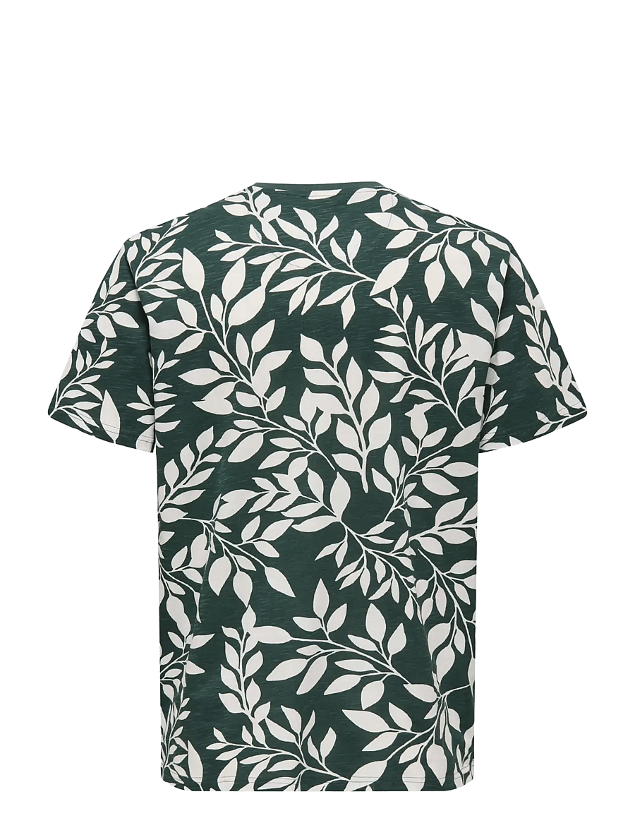 ONLY & SONS - ONSPERRY LIFE REG LEAF AOP SS TEE - lühikeste varrukatega t-särgid - darkest spruce - 2