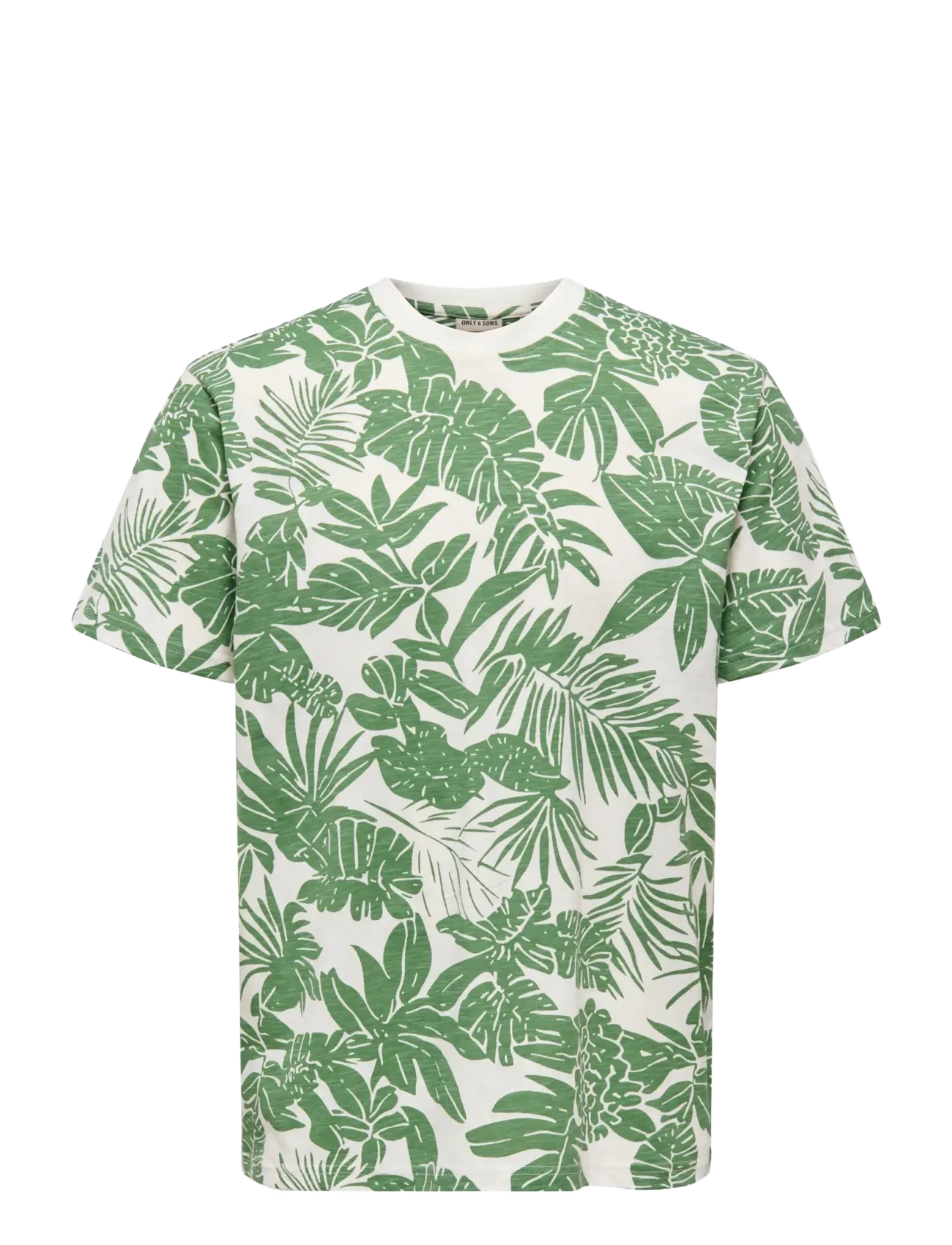 ONLY & SONS ONSPERRY LIFE REG LEAF AOP SS TEE - ONLY & SONS - GARDENIA / green