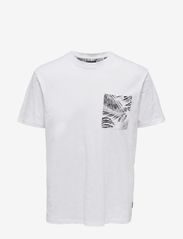 ONLY & SONS - ONSPERRY LIFE REG LEAF SS POCKETTEE NOOS - alhaisimmat hinnat - bright white - 0
