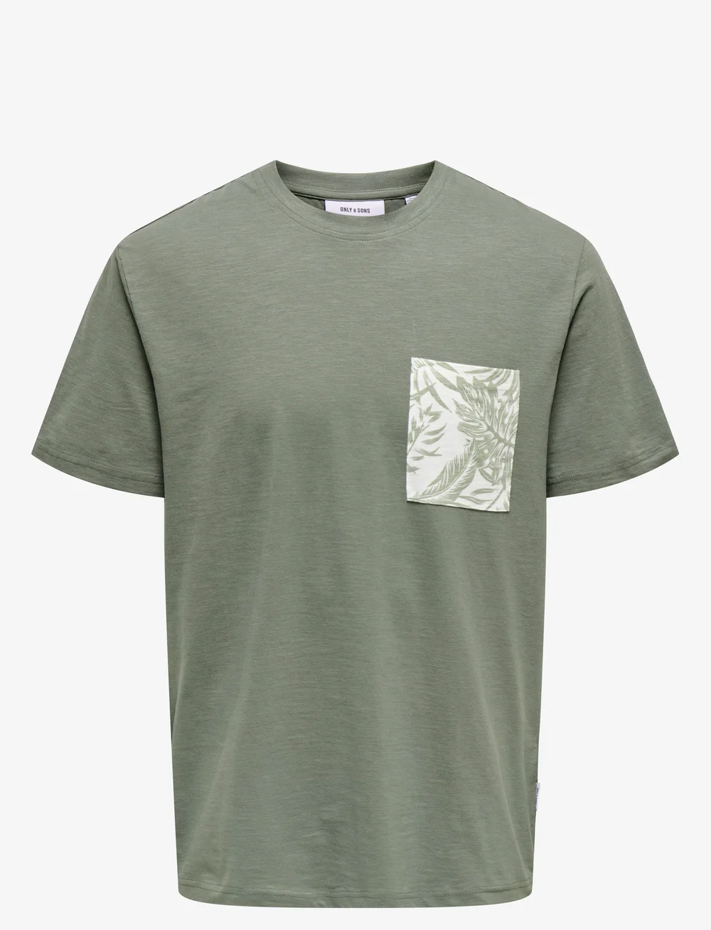 ONLY & SONS - ONSPERRY LIFE REG LEAF SS POCKETTEE NOOS - kortærmede t-shirts - castor gray - 1