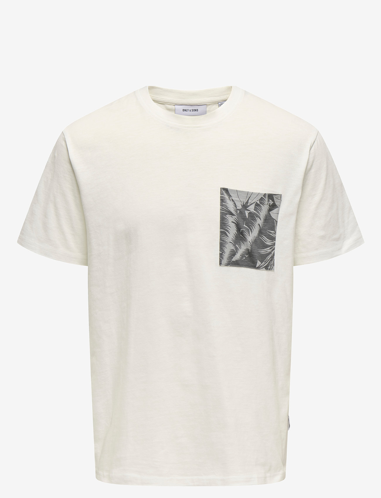 ONLY & SONS - ONSPERRY LIFE REG LEAF SS POCKETTEE NOOS - kortærmede t-shirts - cloud dancer - 1