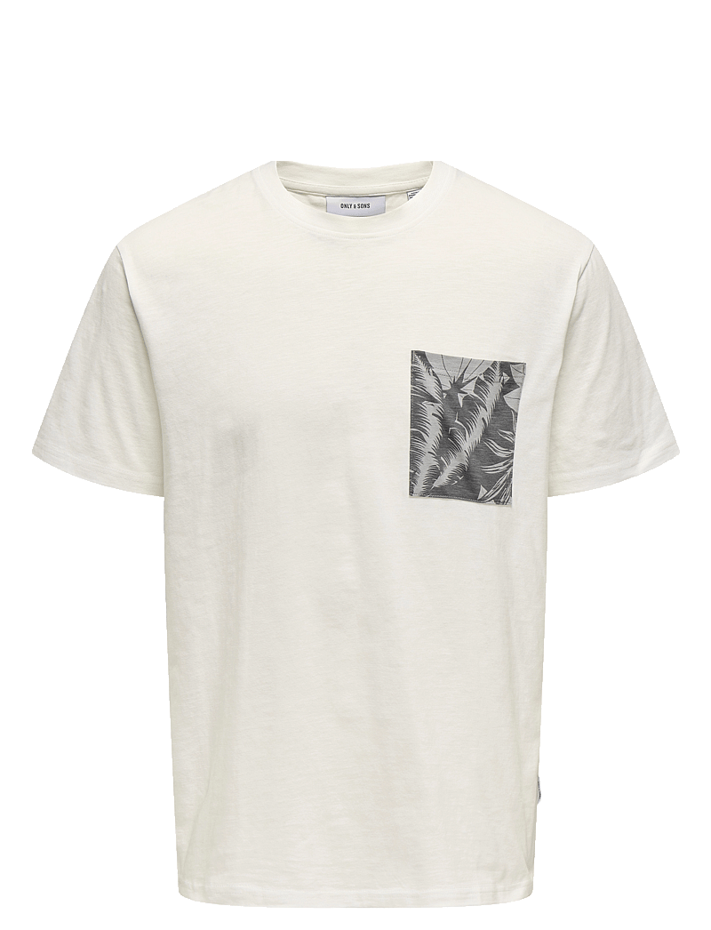 ONLY & SONS - ONSPERRY LIFE REG LEAF SS POCKETTEE NOOS - kurzärmelig - cloud dancer - 1