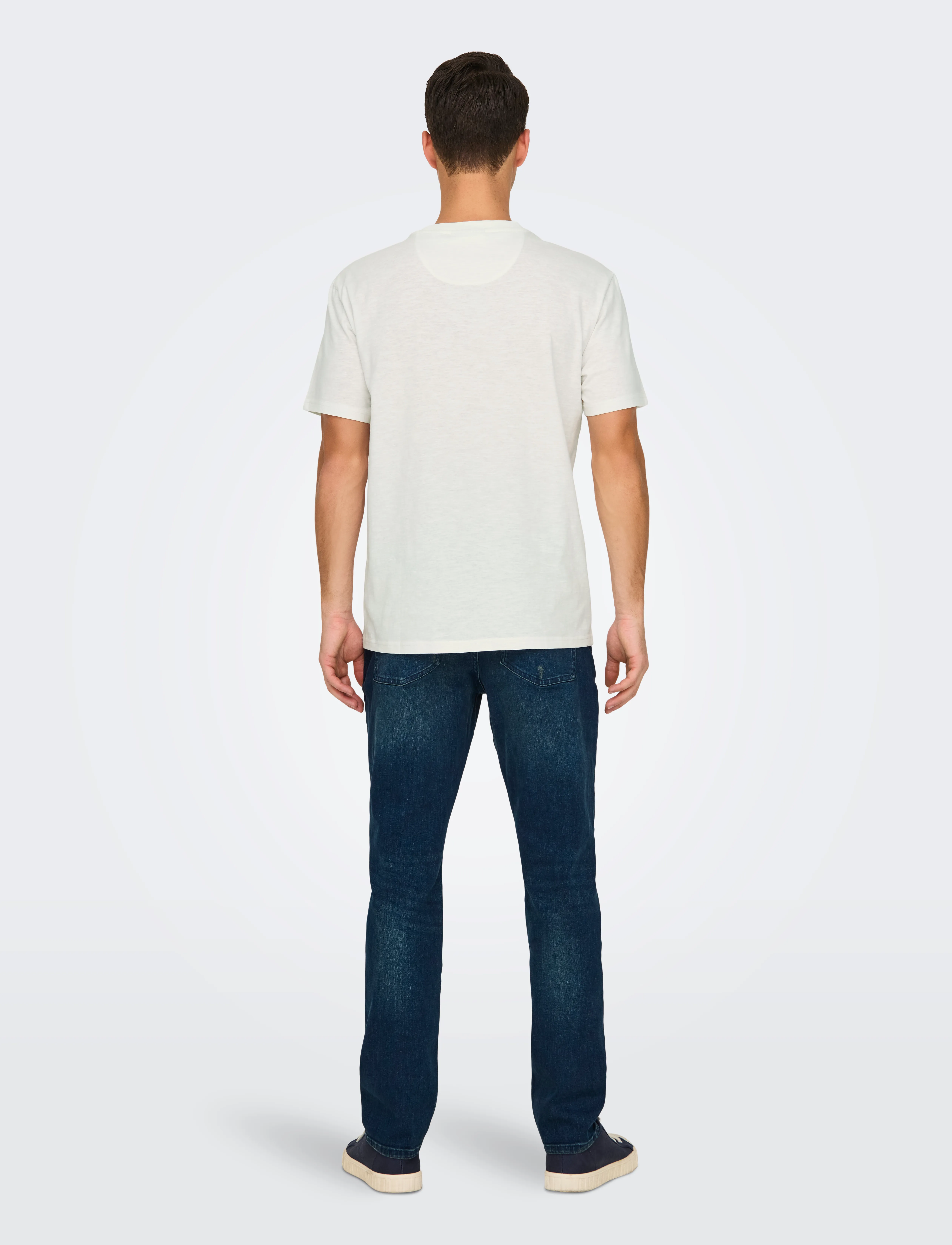 ONLY & SONS - ONSPERRY LIFE REG LEAF SS POCKETTEE NOOS - laveste priser - cloud dancer - 3