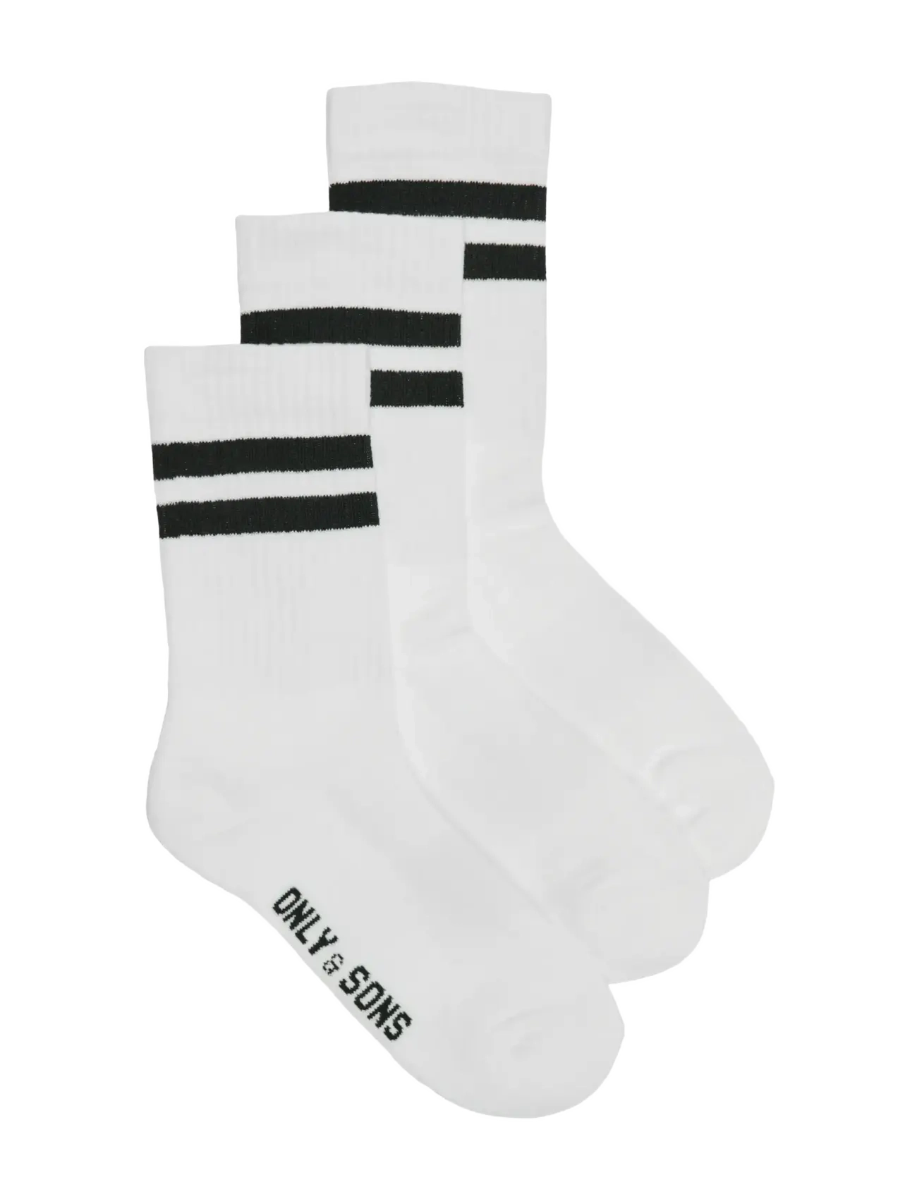 ONLY & SONS ONSRODY STRIPE 3-PACK TENNIS SOCK NOOS - Underwear - WHITE / white