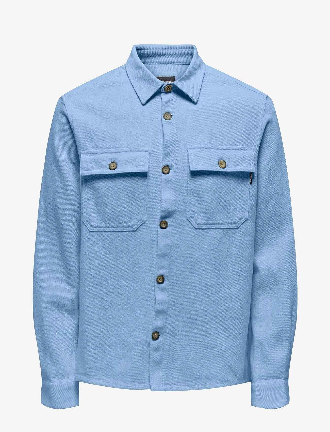 ONLY & SONS - ONSMAR OVR SOLID LS SHIRT FD - blue bell - 0