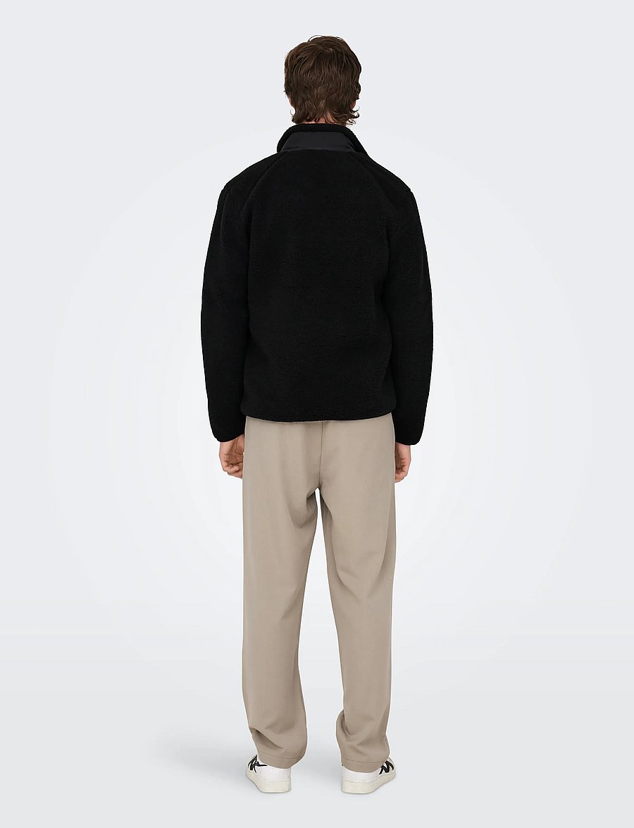 ONLY & SONS - ONSDALLAS SHERPA JACKET OTW VD - teddypuserot - black - 3