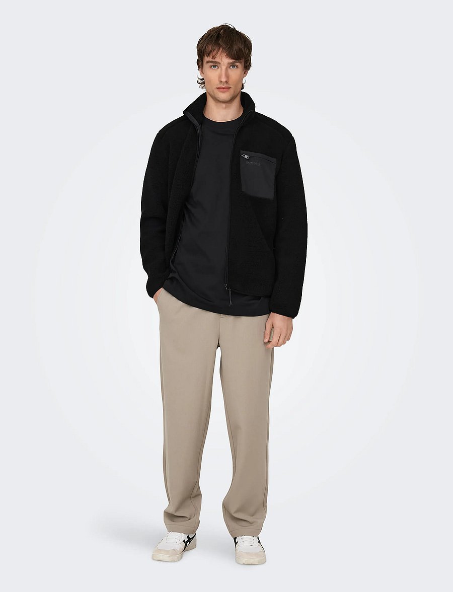 ONLY & SONS - ONSDALLAS SHERPA JACKET OTW VD - teddypuserot - black - 4