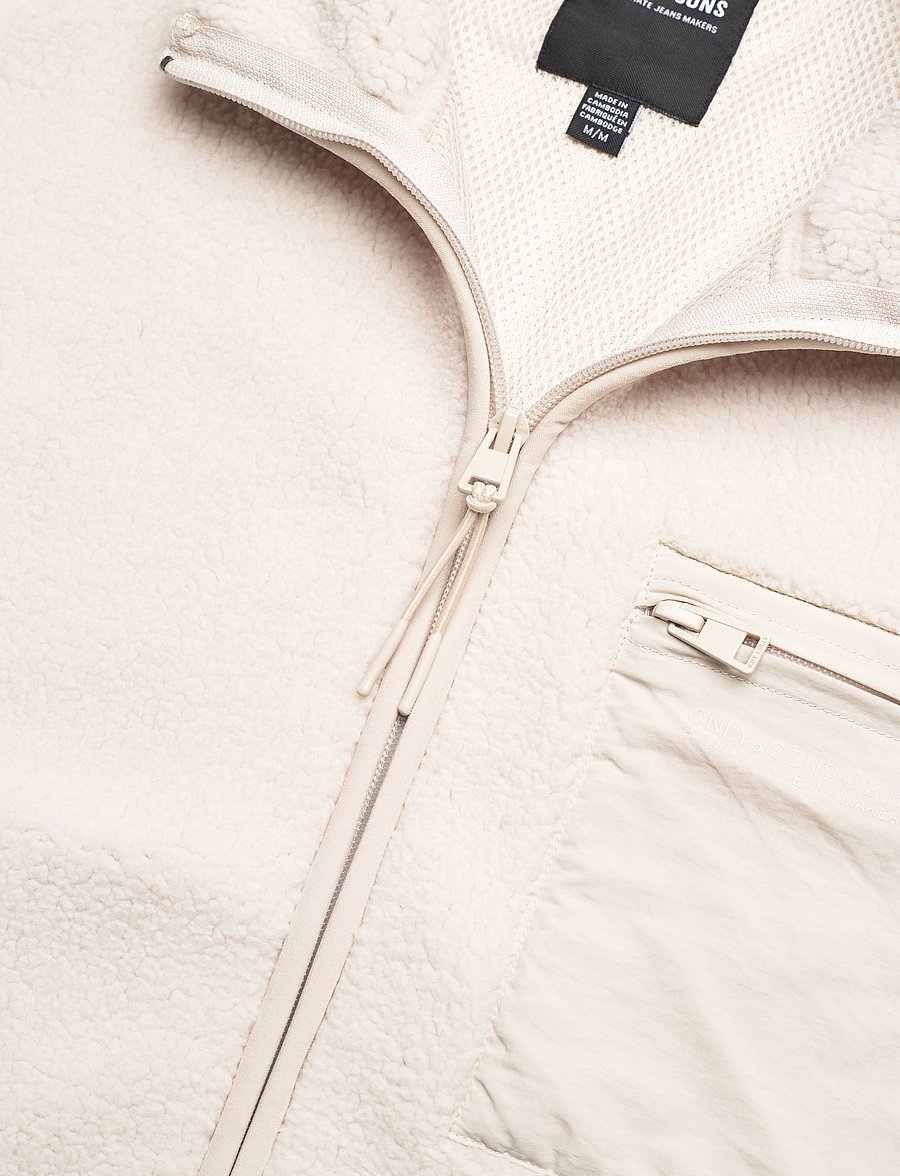ONLY & SONS - ONSDALLAS SHERPA JACKET OTW VD - teddy-pusad - silver lining - 2