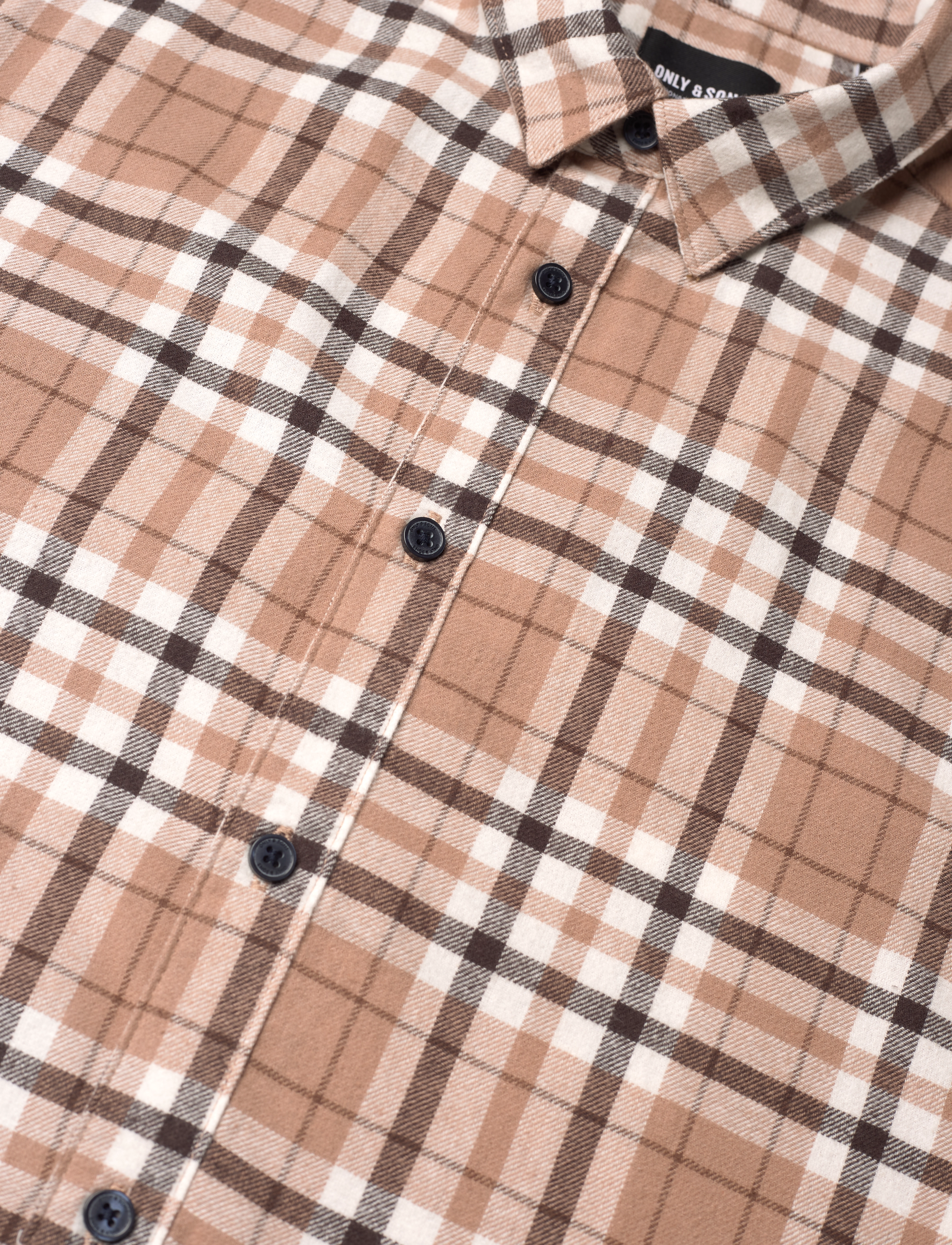 ONLY & SONS - ONSSATIR SLIM CHECK LS SHIRT - burro - 2