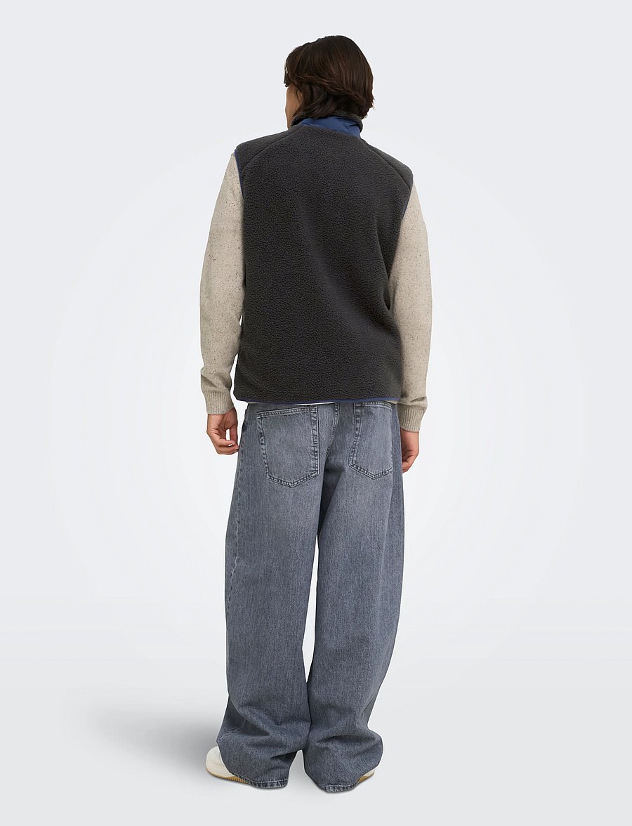ONLY & SONS - ONSDALLAS LIFE SHERPA VEST OTW VD - fleece-pullover - phantom - 3