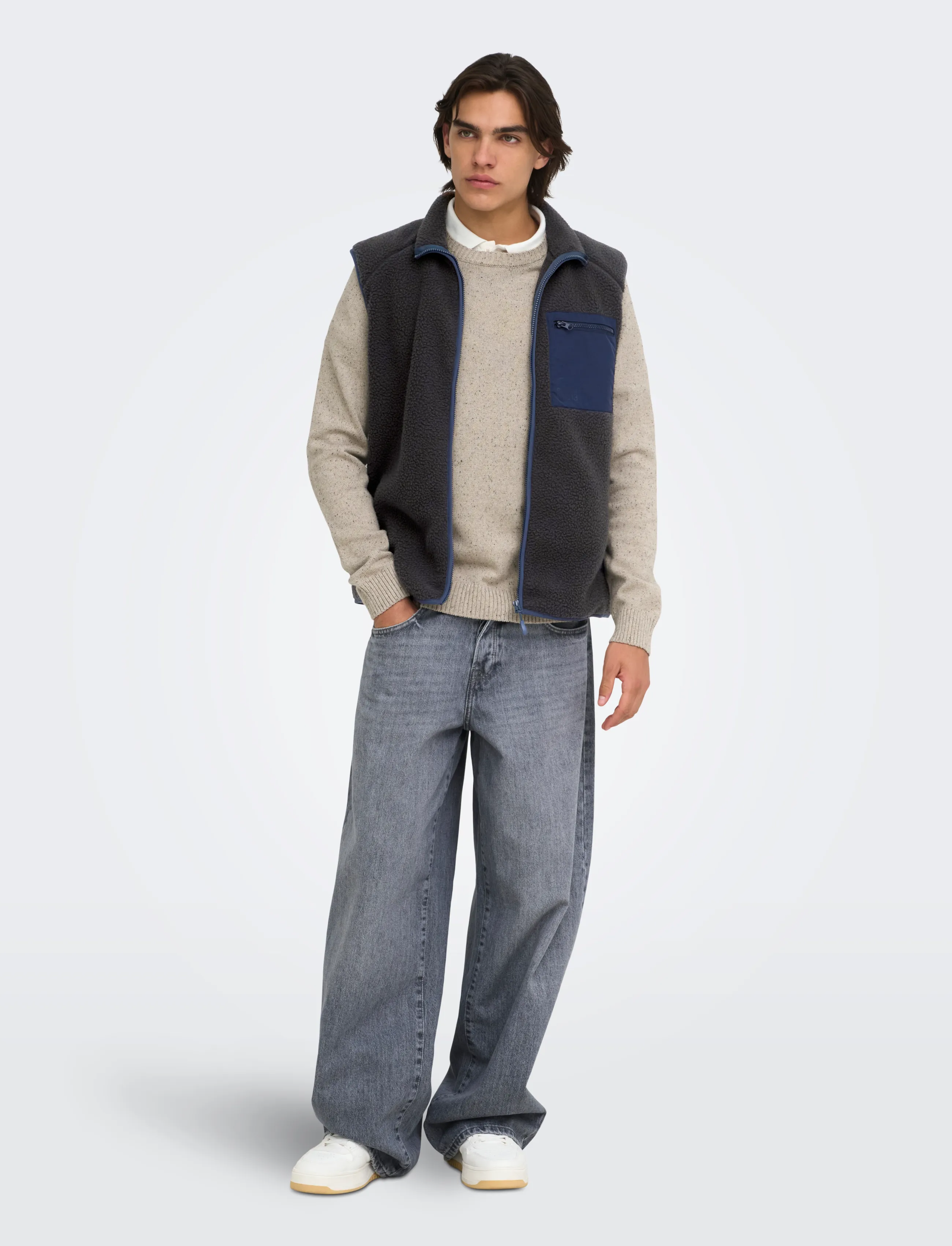 ONLY & SONS - ONSDALLAS LIFE SHERPA VEST OTW VD - phantom - 4