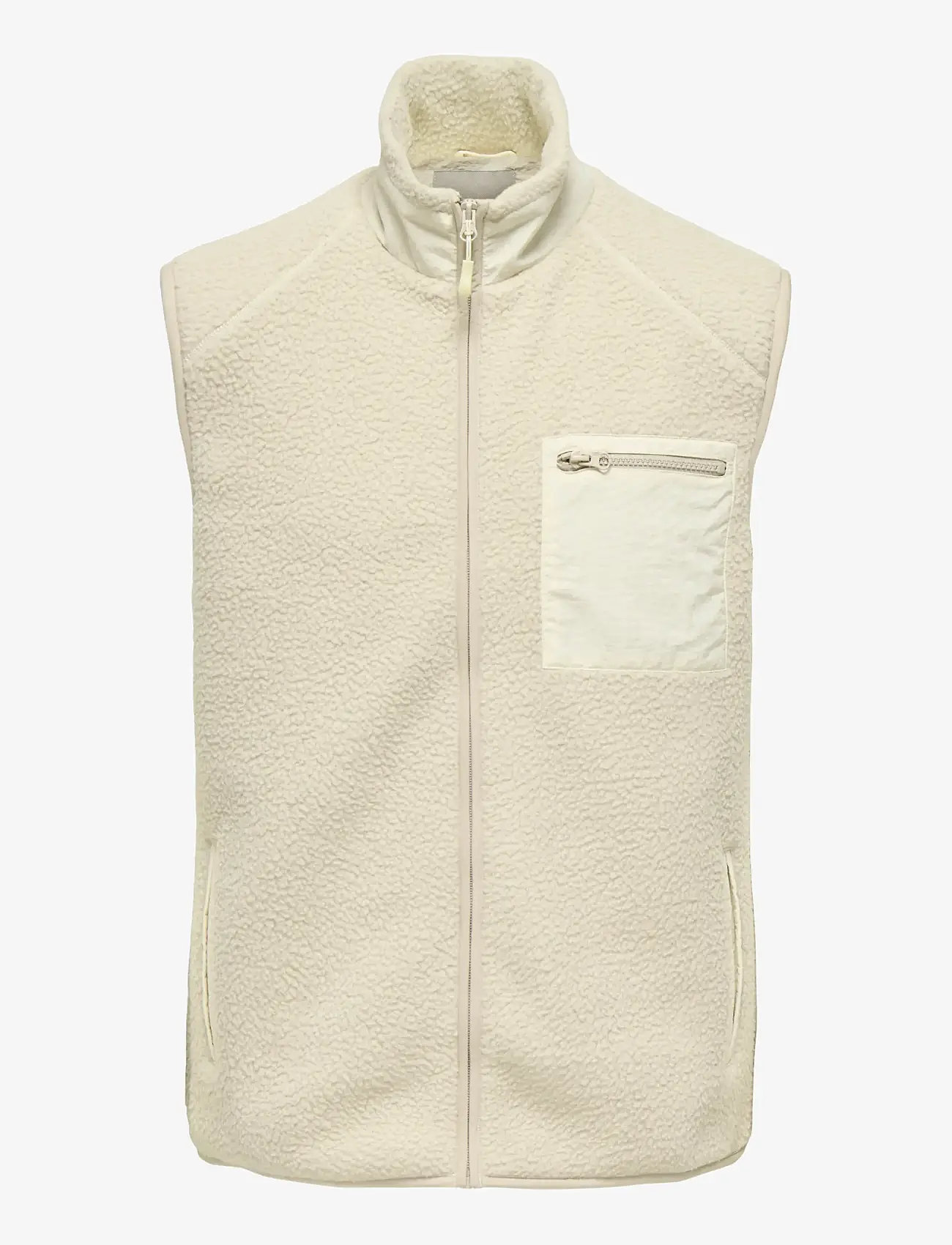 ONLY & SONS - ONSDALLAS SHERPA VEST OTW VD - teddy sweaters - silver lining - 0