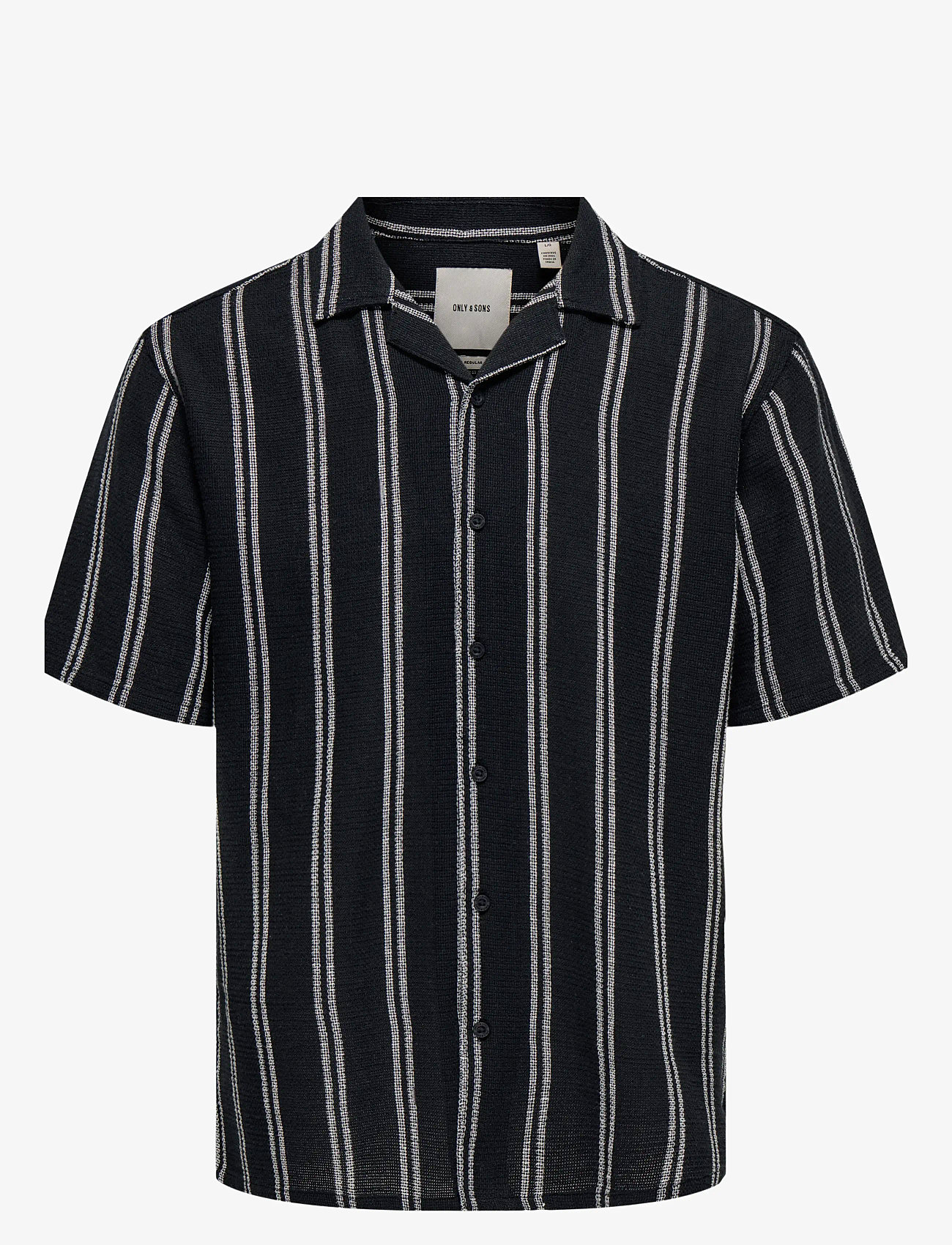 ONLY & SONS - ONSTREV LIFE REG STRIPE SS SHIRT NOOS - kurzarmhemden - dark navy - 1