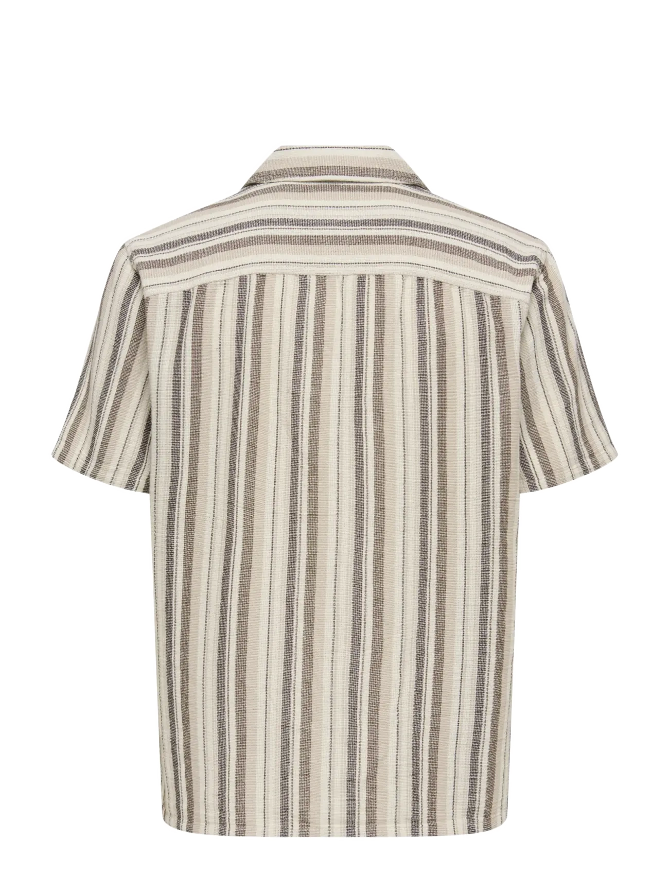 ONLY & SONS - ONSTREV LIFE REG STRIPE SS SHIRT NOOS - kortärmade skjortor - gardenia - 2