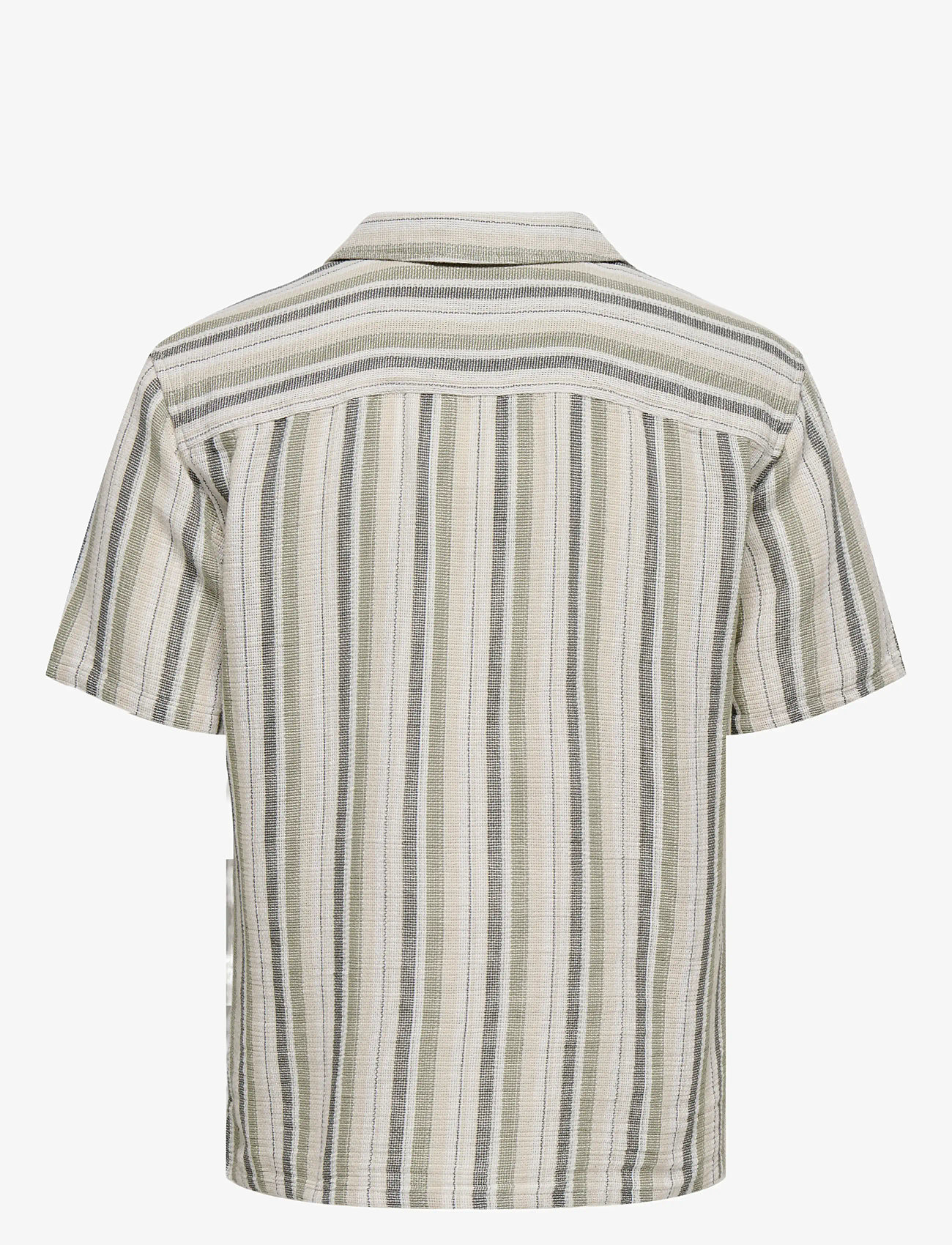 ONLY & SONS - ONSTREV LIFE REG STRIPE SS SHIRT NOOS - kurzarmhemden - seagrass - 2