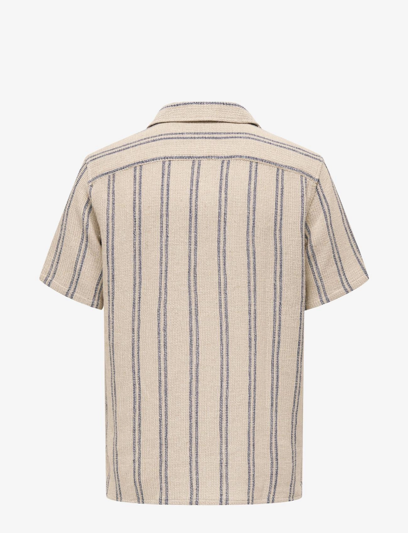 ONLY & SONS - ONSTREV LIFE REG STRIPE SS SHIRT NOOS - kortærmede skjorter - vintage khaki - 2
