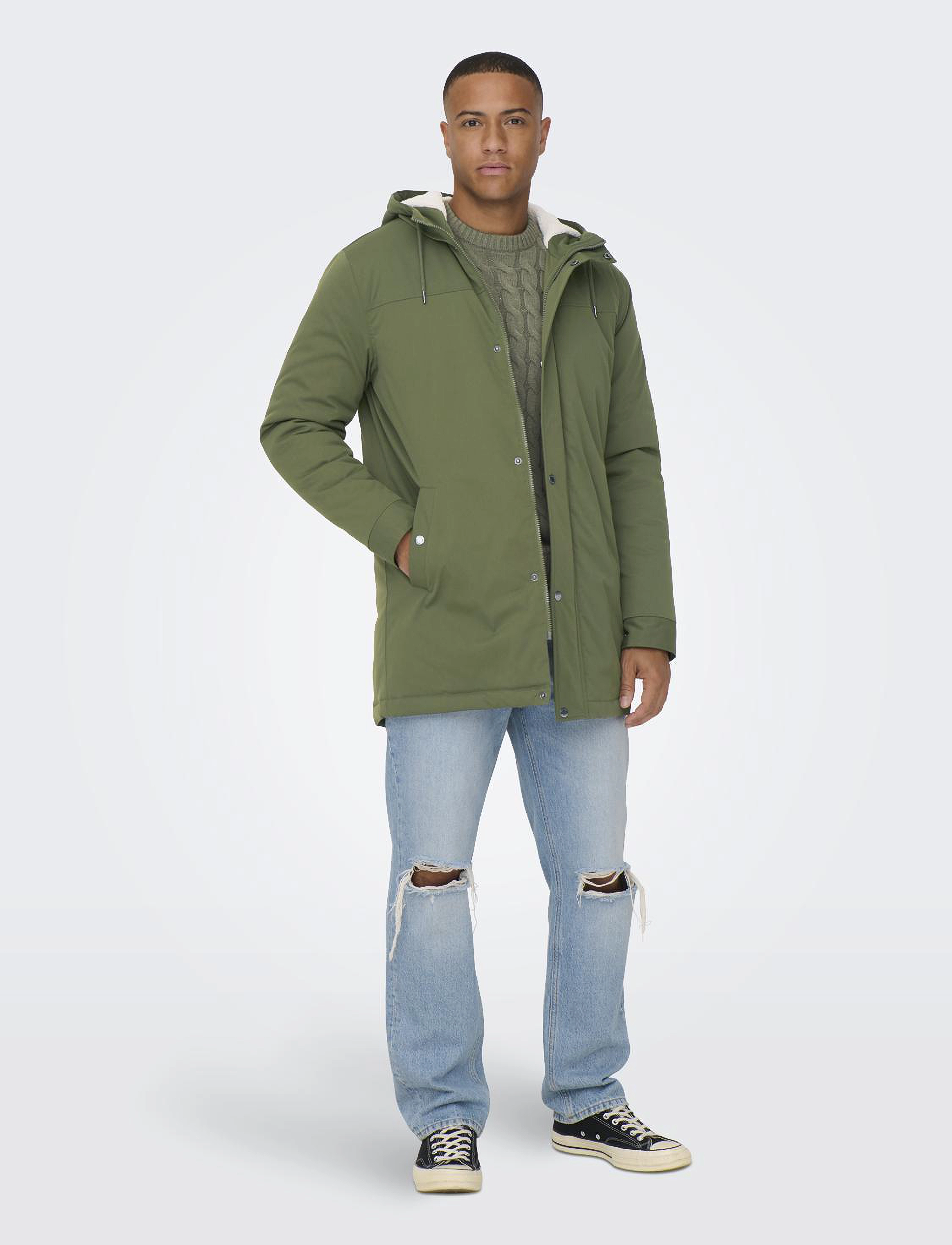 ONLY & SONS - ONSALEXANDER LIFE PARKA OTW VD - parkas - olive night - 5