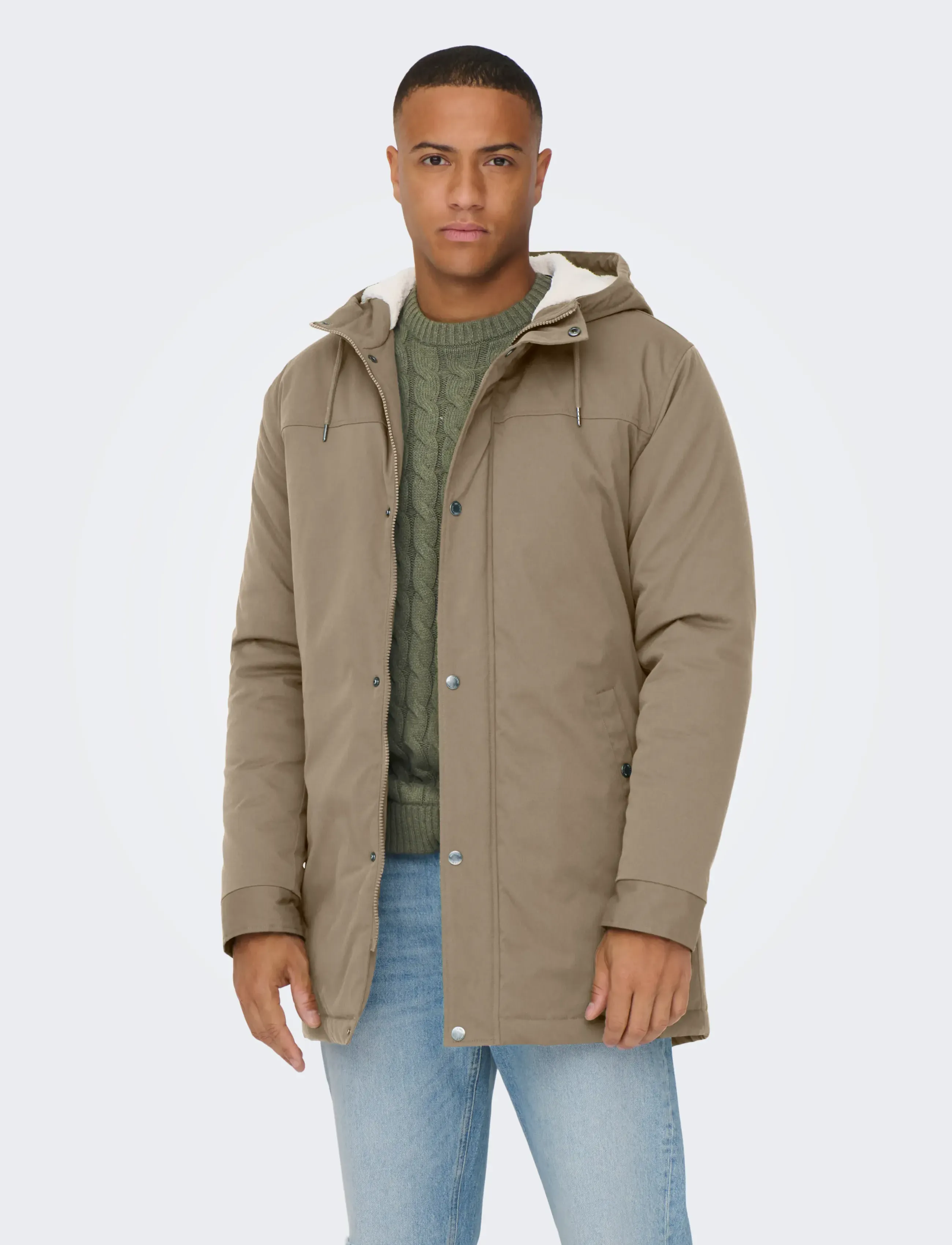 ONLY & SONS Onsalexander Parka Otw, S, Beige, Jakker > Parkaer, Herre