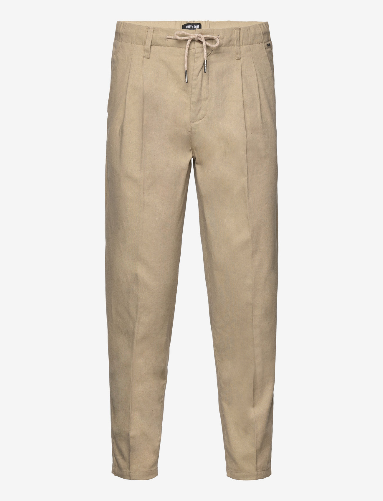 ONLY & SONS - ONSLEO CROP LINEN MIX 0048 PANT - autumn clothing - chinchilla - 0