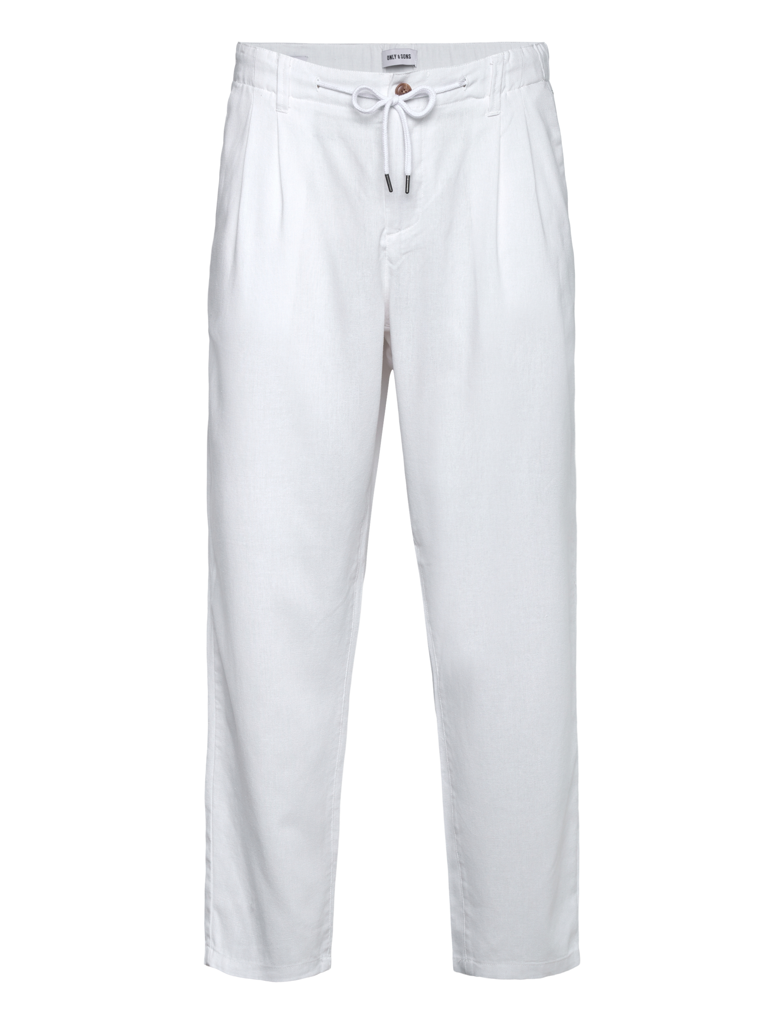ONLY & SONS - ONSLEO CROP LINEN MIX 0048 PANT - vacation essentials - white - 0