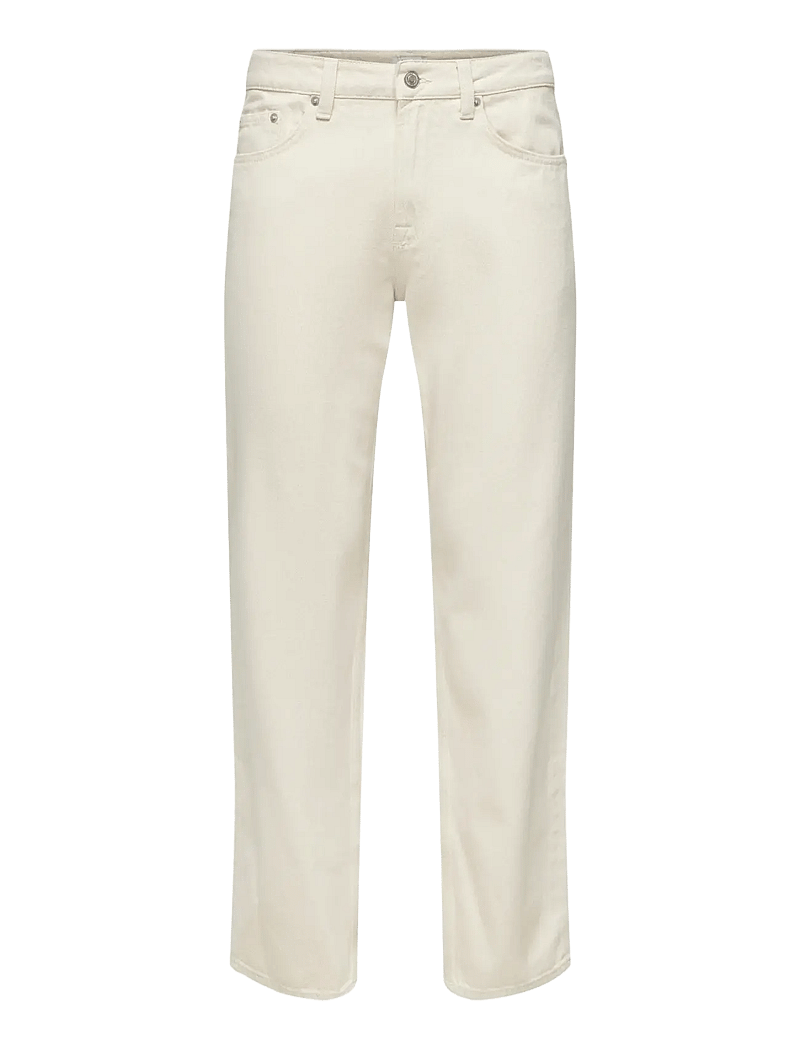 ONLY & SONS - ONSEDGE STRAIGHT ECRU 5917 PIM DNM NOOS - alt laienevad teksad - ecru - 1