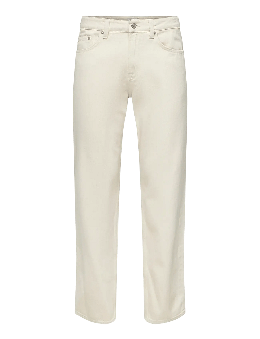 ONLY & SONS - ONSEDGE STRAIGHT ECRU 5917 PIM DNM NOOS - weite jeans - ecru - 1