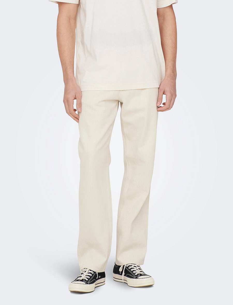 ONLY & SONS - ONSEDGE STRAIGHT ECRU 5917 PIM DNM NOOS - weite jeans - ecru - 0