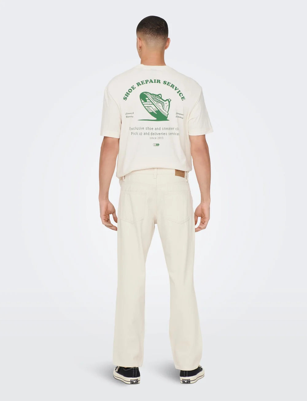 ONLY & SONS - ONSEDGE STRAIGHT ECRU 5917 PIM DNM NOOS - loose jeans - ecru - 3