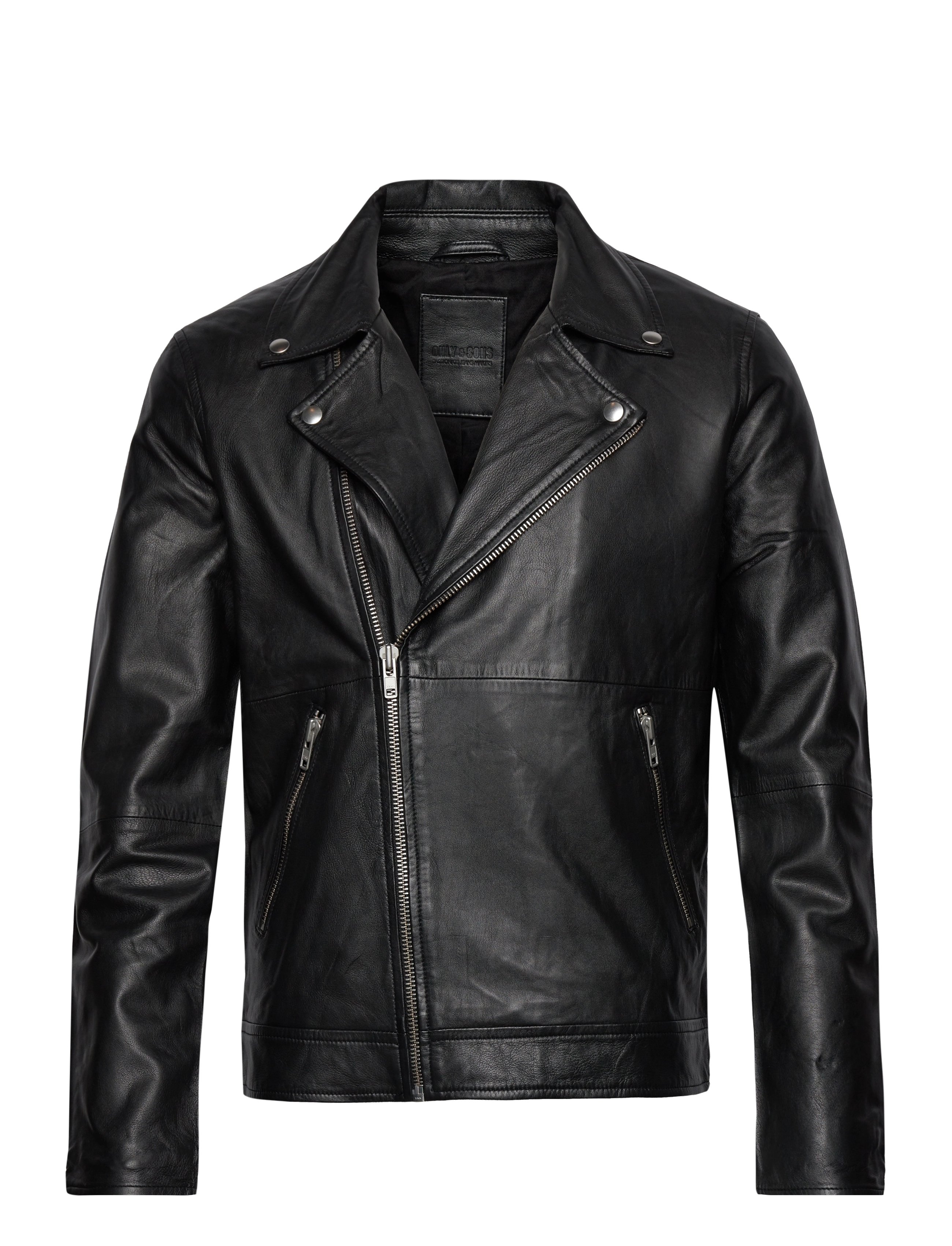 ONLY & SONS - ONSJOHN LEATHER BIKER JACKET OTW - black - 1