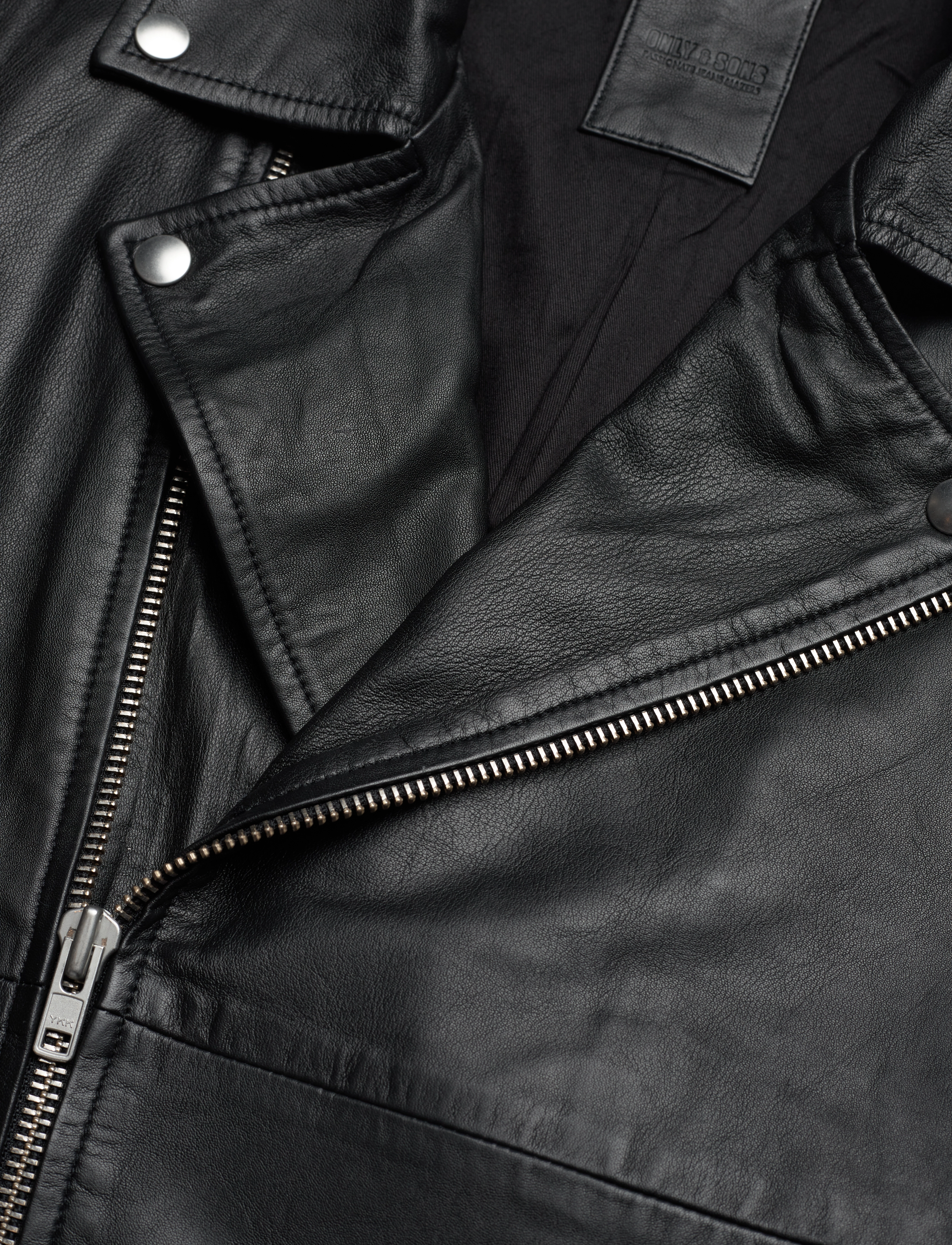 ONLY & SONS - ONSJOHN LEATHER BIKER JACKET OTW - black - 3