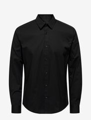 ONLY & SONS - ONSANDY SLIM EASY IRON POPLIN SHIRT NOOS - lowest prices - black - 0