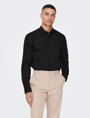 ONLY & SONS - ONSANDY SLIM EASY IRON POPLIN SHIRT NOOS - lowest prices - black - 2