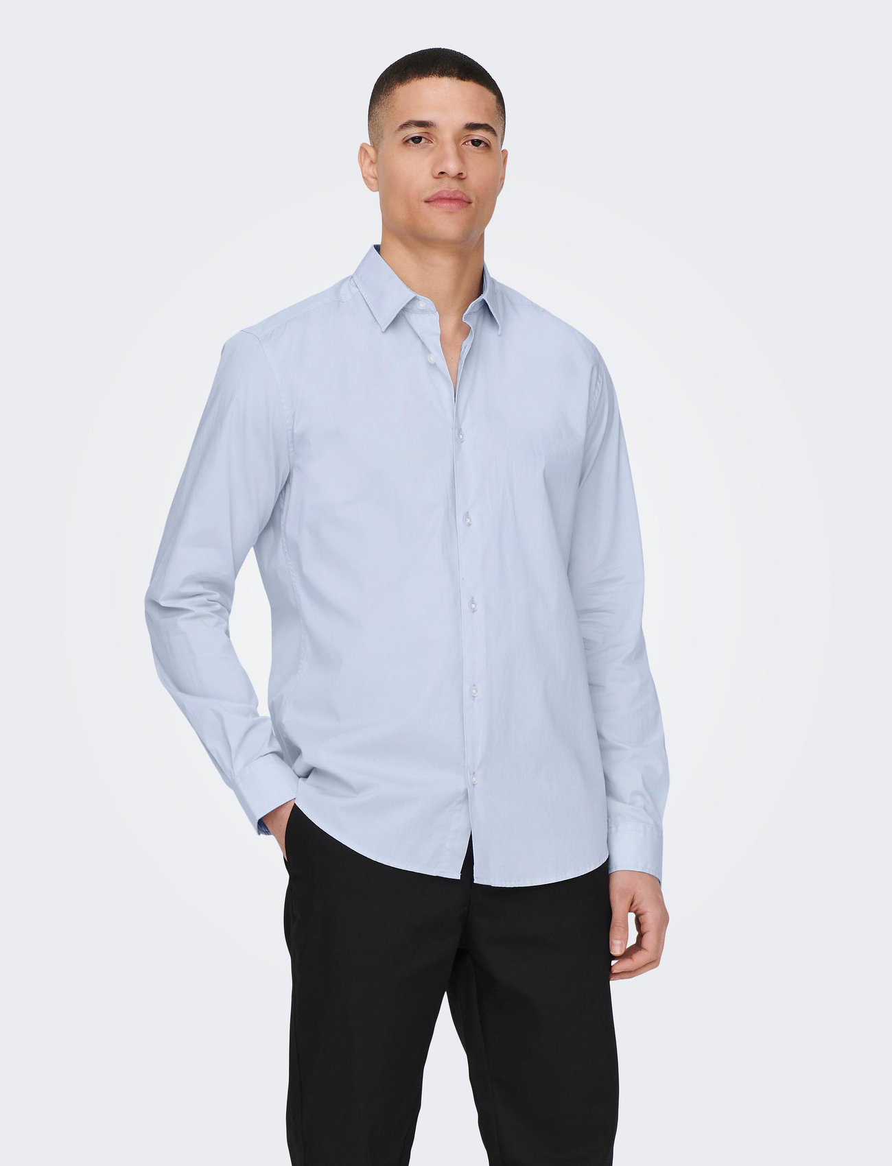 ONLY & SONS - ONSANDY SLIM EASY IRON POPLIN SHIRT NOOS - formele overhemden - cashmere blue - 0