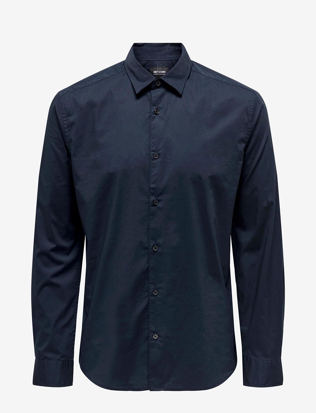 ONLY & SONS - ONSANDY SLIM EASY IRON POPLIN SHIRT NOOS - basic shirts - dark navy - 0