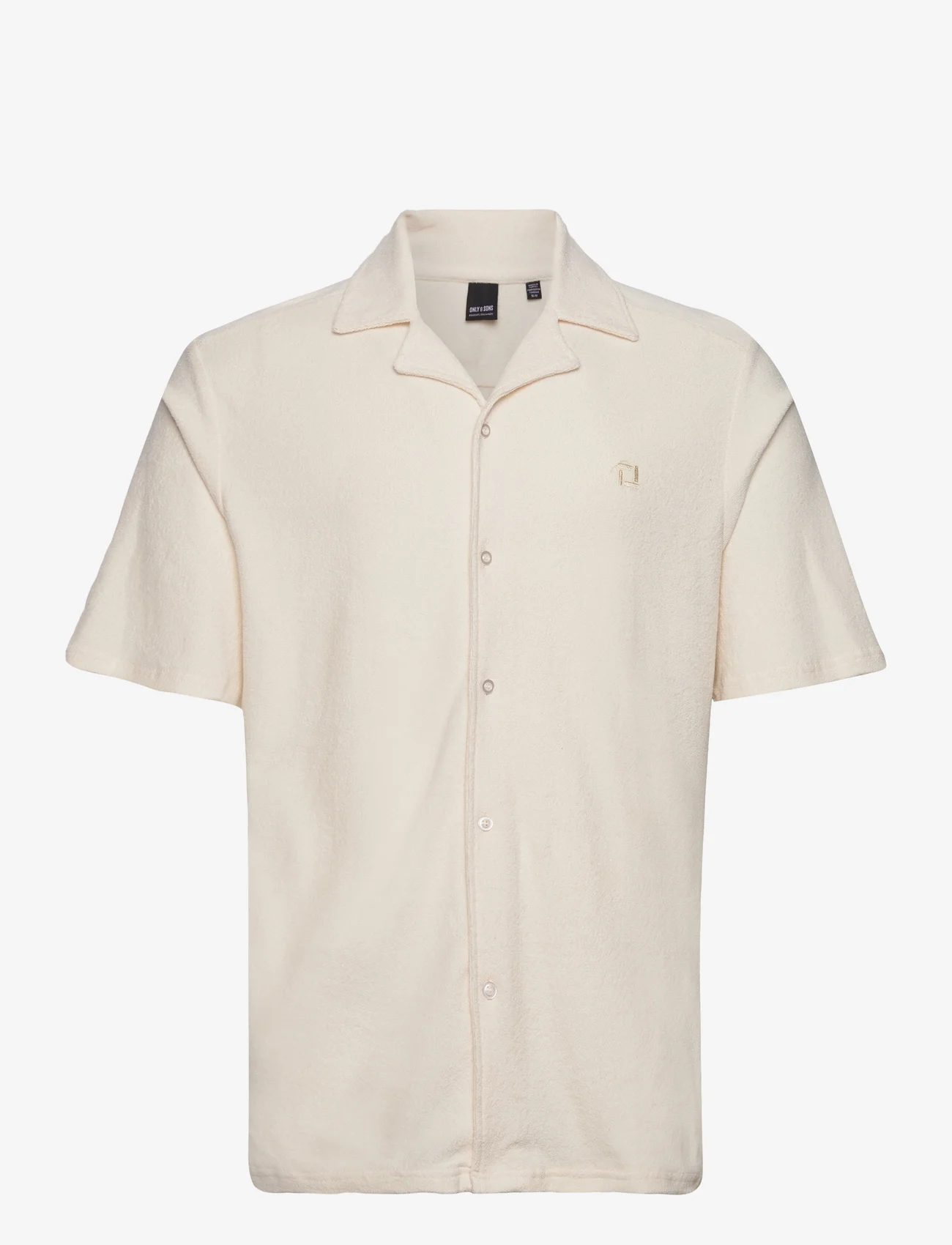 ONLY & SONS - ONSDAVIS REG TERRY SHIRT - laisvalaikio marškiniai - antique white - 0