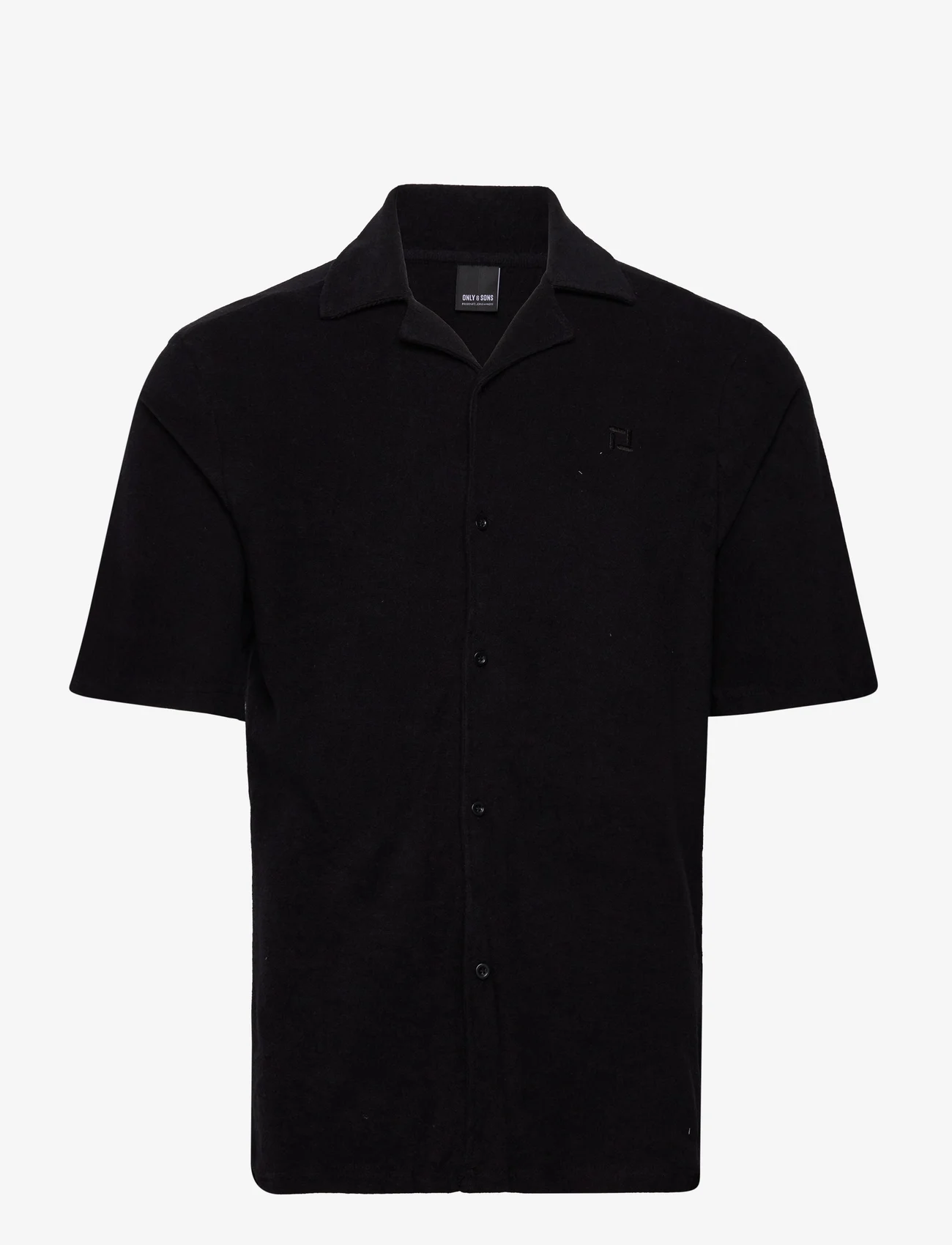 ONLY & SONS - ONSDAVIS REG TERRY SHIRT - basic skjortor - black - 0