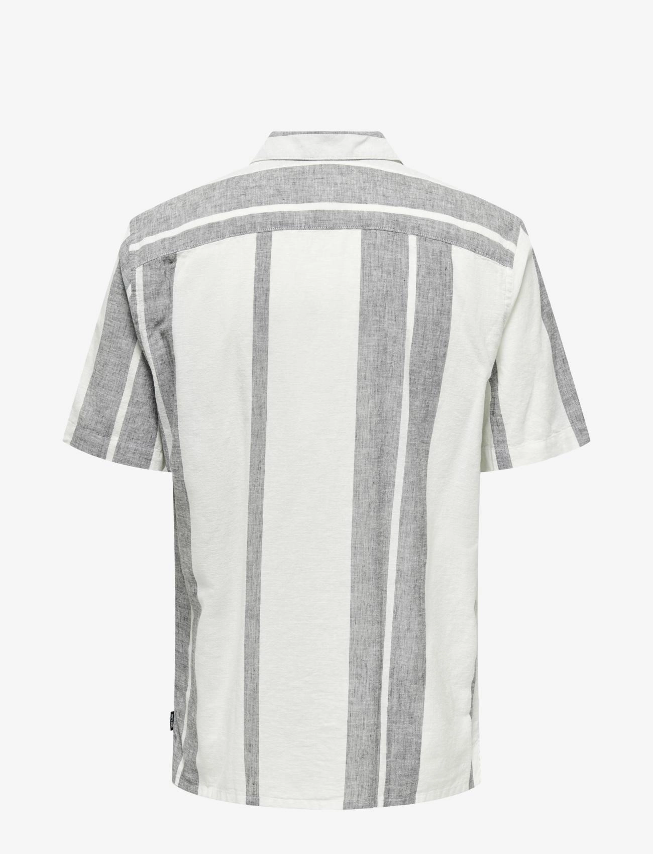 ONLY & SONS - ONSCAIDEN LIFE STRIPE LINEN RESORT NOOS - linneskjortor - cloud dancer - 2
