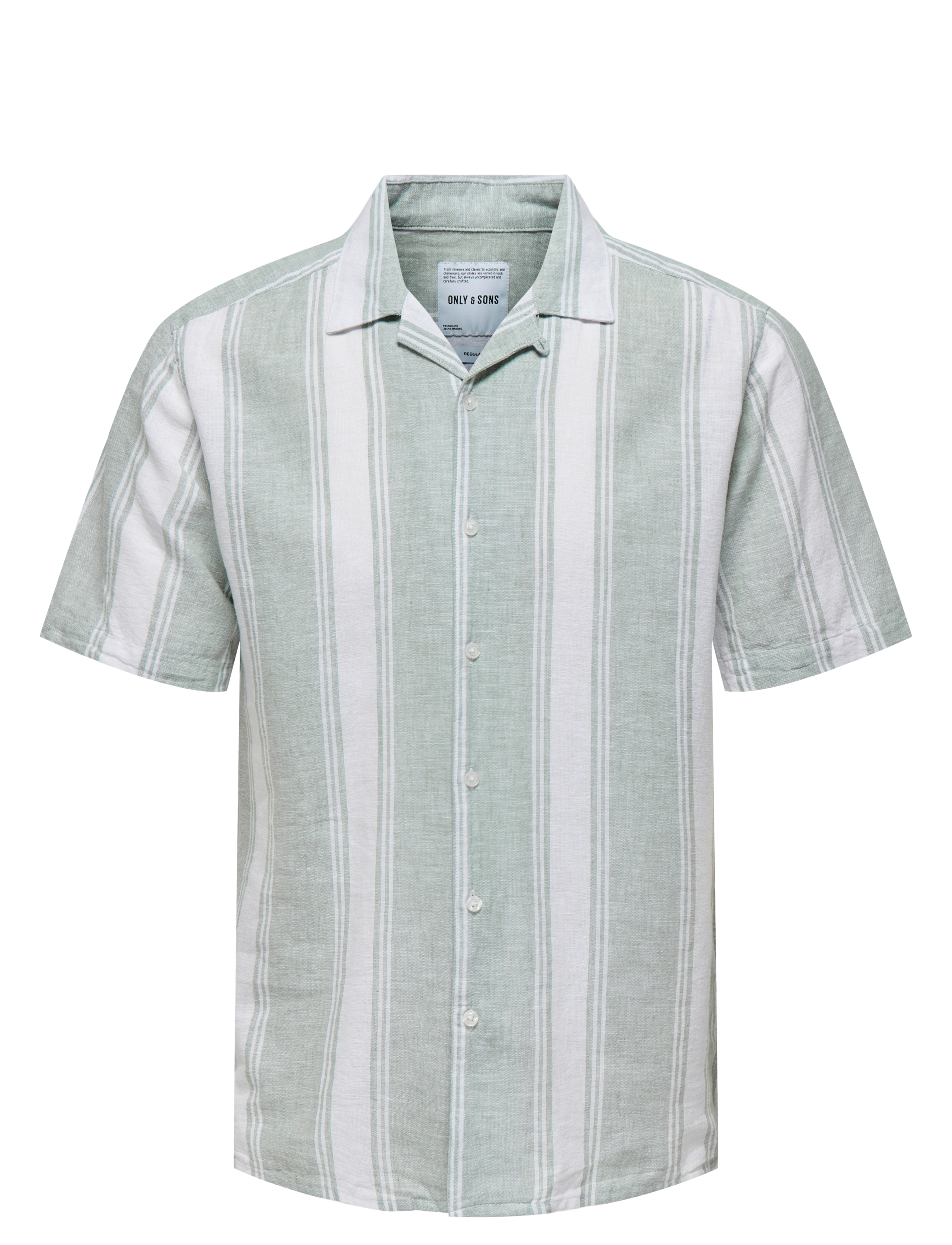 ONLY & SONS ONSCAIDEN LIFE STRIPE LINEN RESORT NOOS - ONLY & SONS - ICEBERG GREEN / green