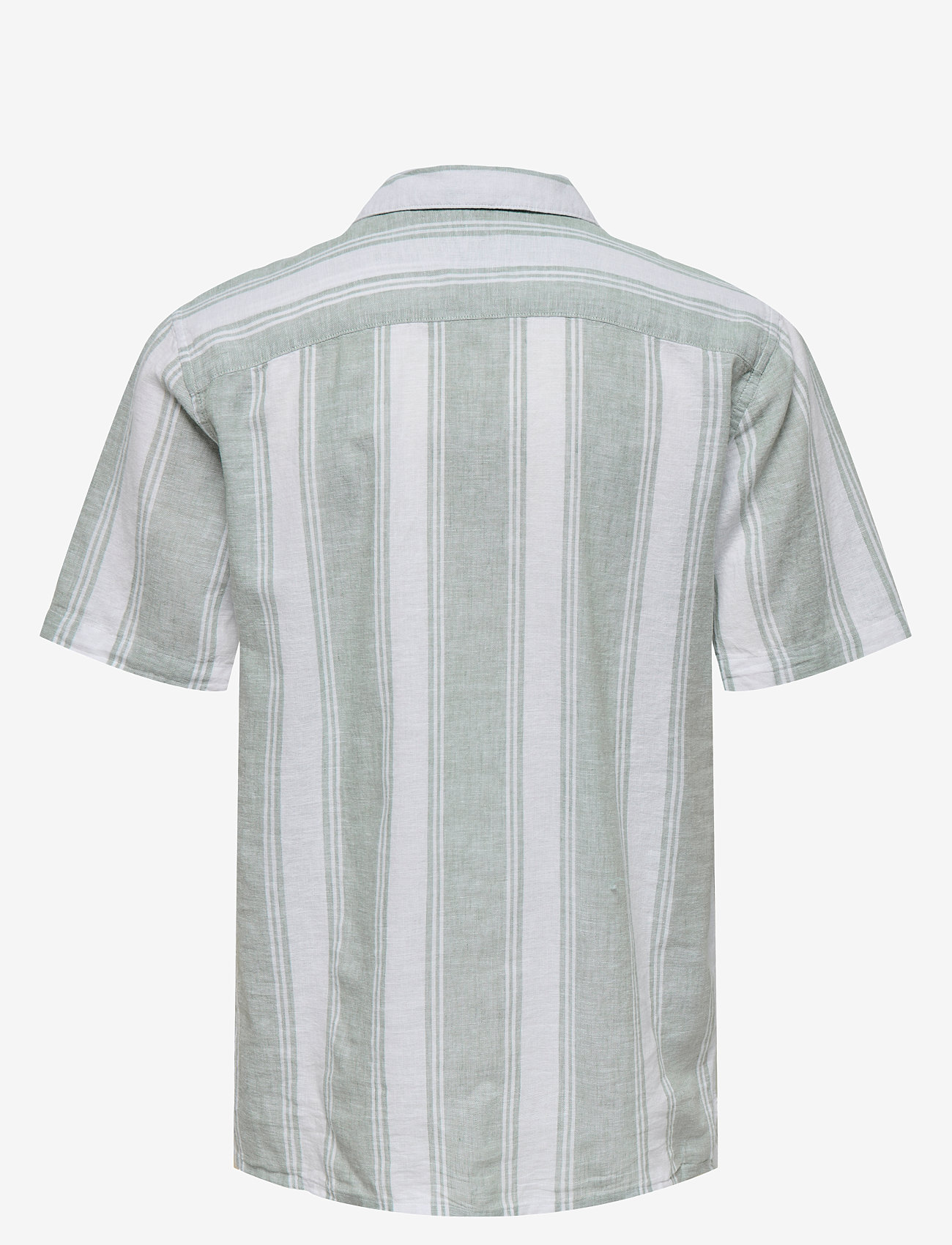 ONLY & SONS - ONSCAIDEN LIFE STRIPE LINEN RESORT NOOS - hørskjorter - iceberg green - 2