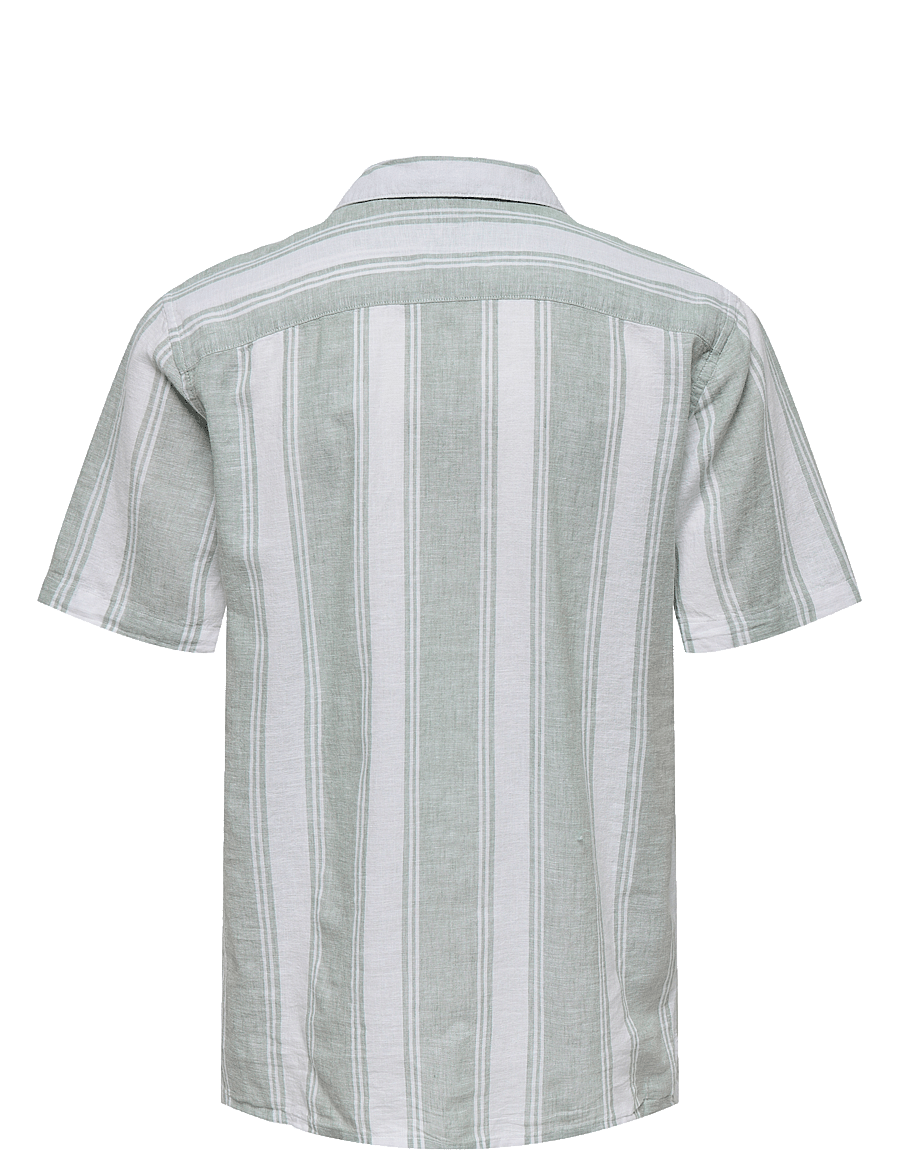 ONLY & SONS - ONSCAIDEN LIFE STRIPE LINEN RESORT NOOS - leinenhemden - iceberg green - 2