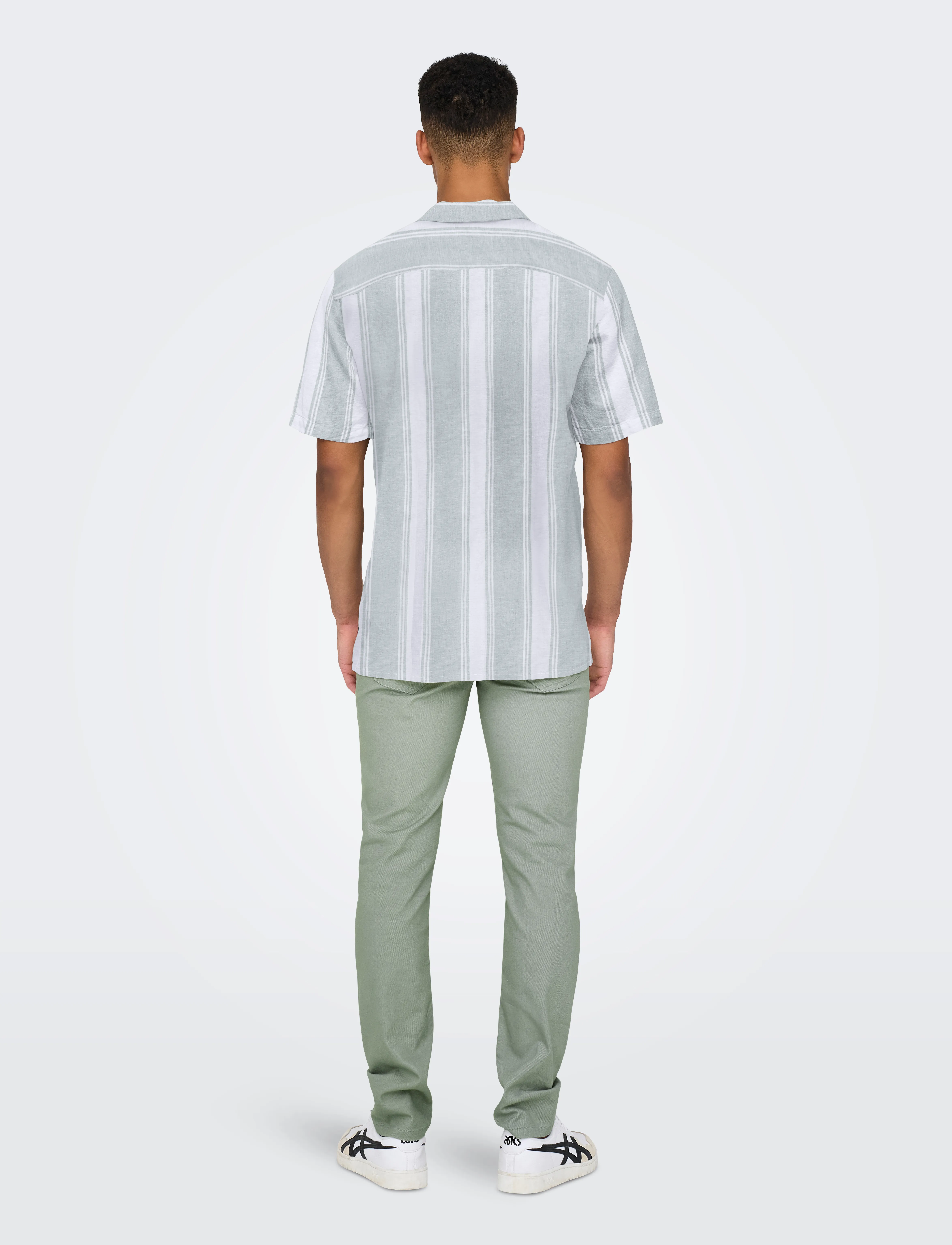 ONLY & SONS - ONSCAIDEN LIFE STRIPE LINEN RESORT NOOS - leinenhemden - iceberg green - 3