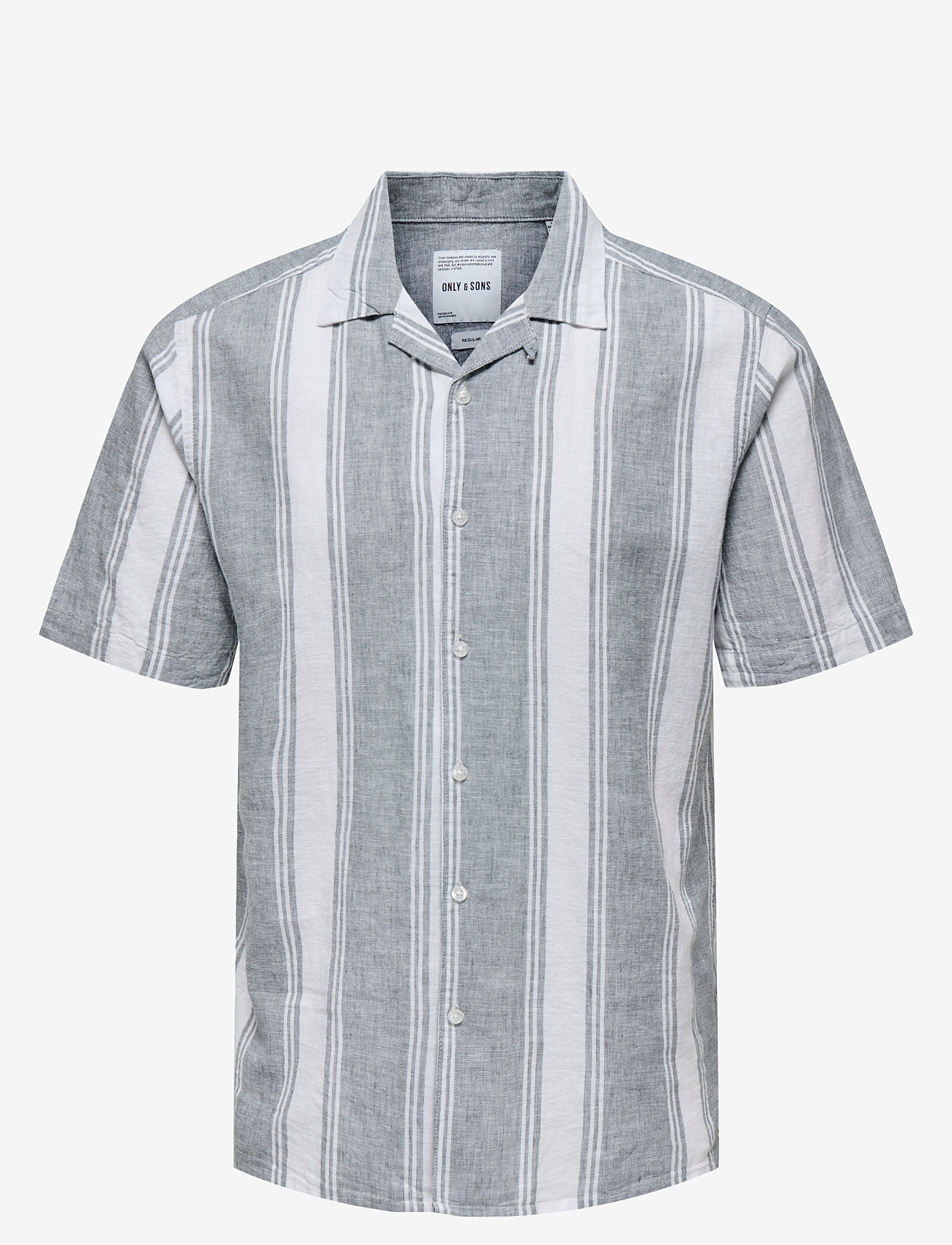 ONLY & SONS - ONSCAIDEN LIFE STRIPE RES LINENBLENDNOOS - hørskjorter - poppy seed - 1