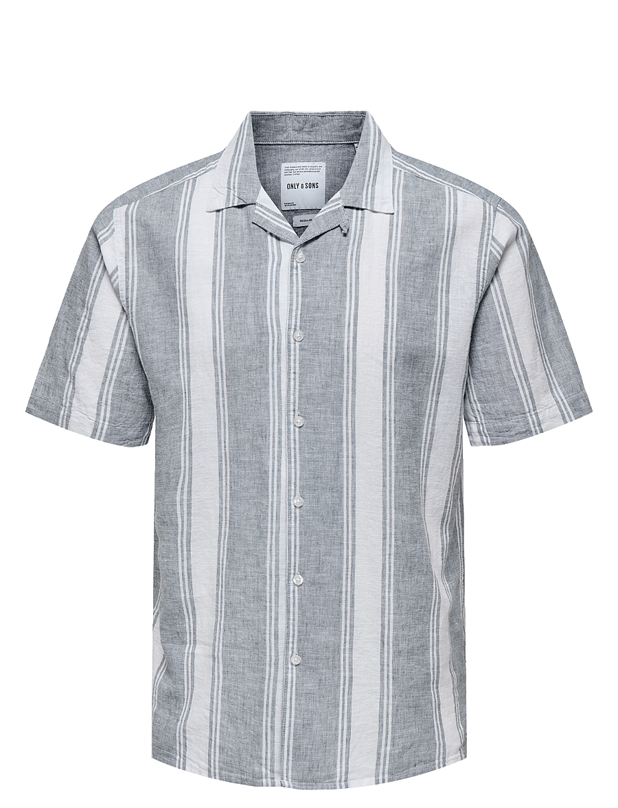 ONLY & SONS - ONSCAIDEN LIFE STRIPE LINEN RESORT NOOS - pellavakauluspaidat - poppy seed - 1