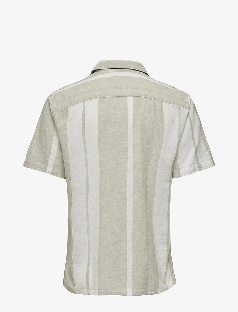 ONLY & SONS - ONSCAIDEN LIFE STRIPE RES LINENBLENDNOOS - linased särgid - vintage khaki - 2